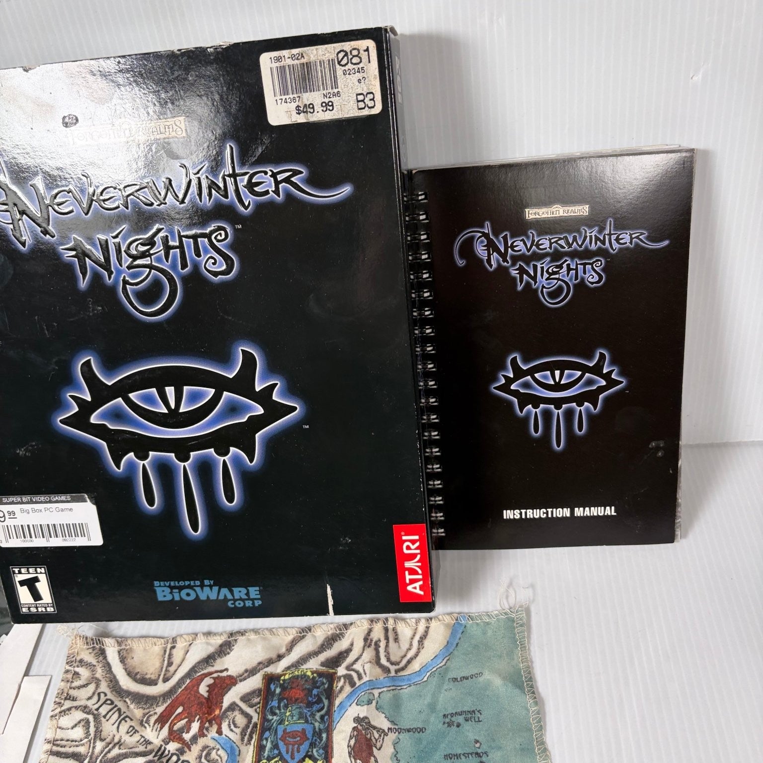 Neverwinter Nights Big Box PC CD-ROM Video Game RPG BioWare Complete Cloth Map