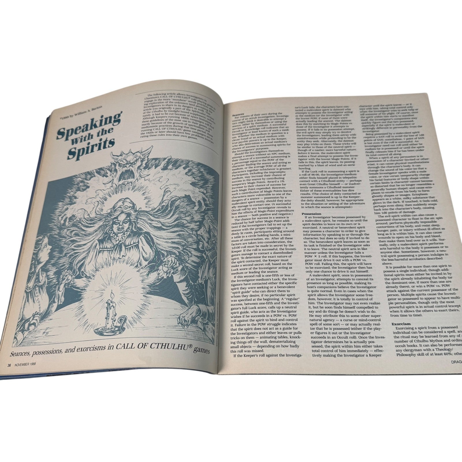 VTG Dragon Magazine #139 TSR 1988 Fantasy RPG Dungeons & Dragons Cthulhu Seances