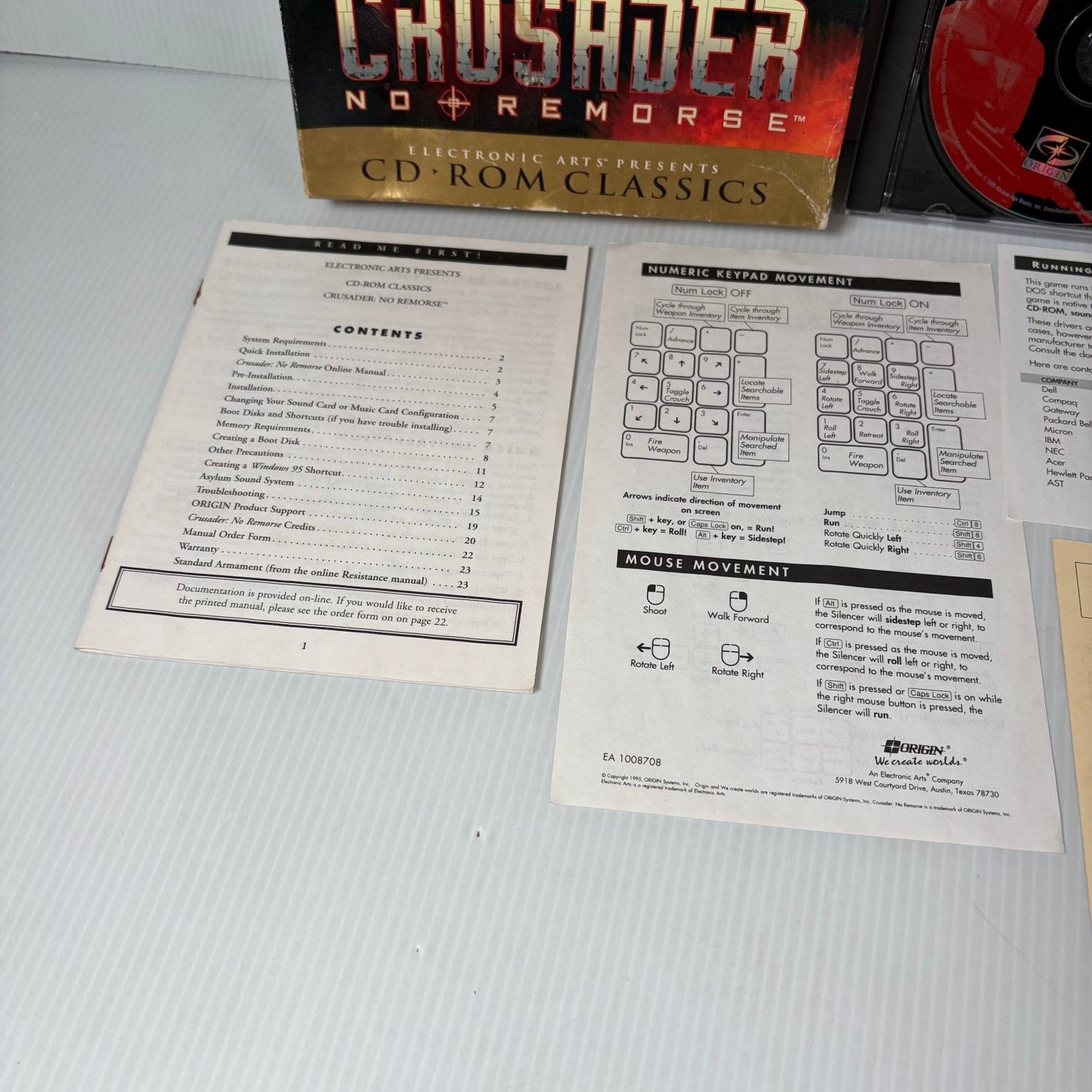 Crusader No Remorse CD-ROM Classics PC Big Box Action Shooter Video Game