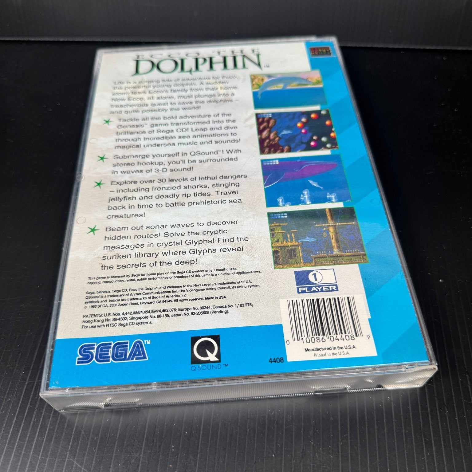 Ecco The Dolphin Sega CD Video Game Complete CIB
