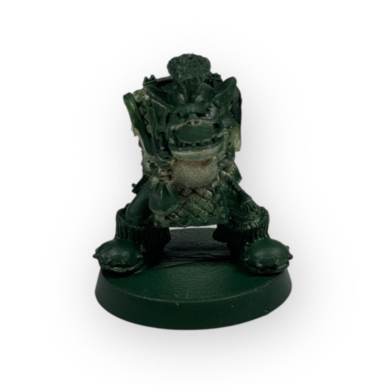 Warhammer 40K Rogue Trader Ork Freebooter with Mohawk Primed Green Body On Stand