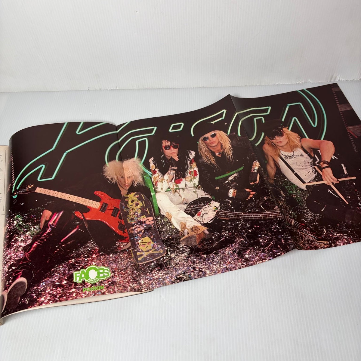 Faces Rocks Magazine September 1988 Van Halen Poison Metal Magazine w/ Posters