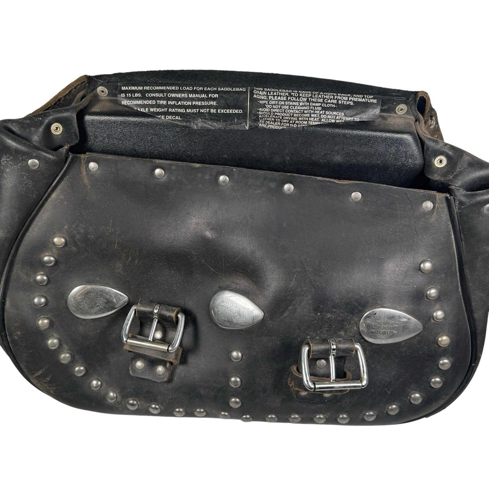Vintage Harley-Davidson Leather Softail Saddlebags Studded Made in USA