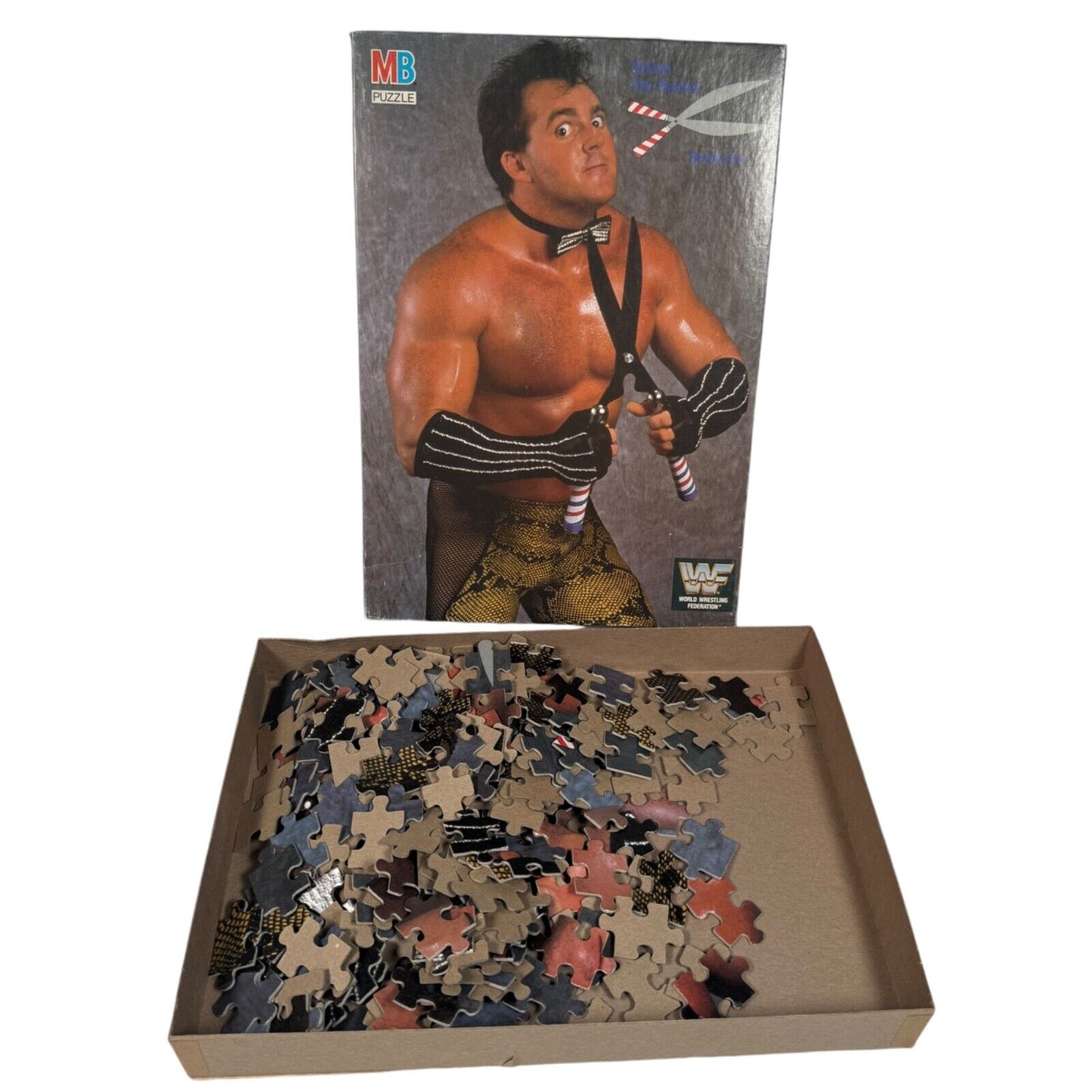 VTG Milton Bradley WWF Brutus the Barber Beefcake 250 pc Puzzle