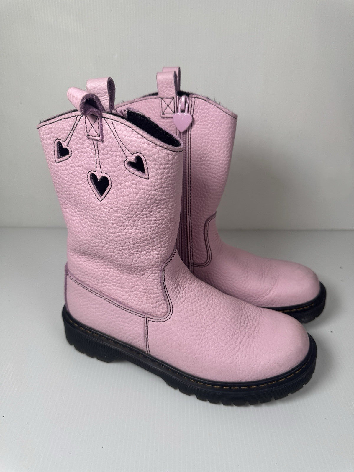 Doc Martens Bex Heart P-O Boot, Pale Pink-Black Women’s Size 5 (EU 36)