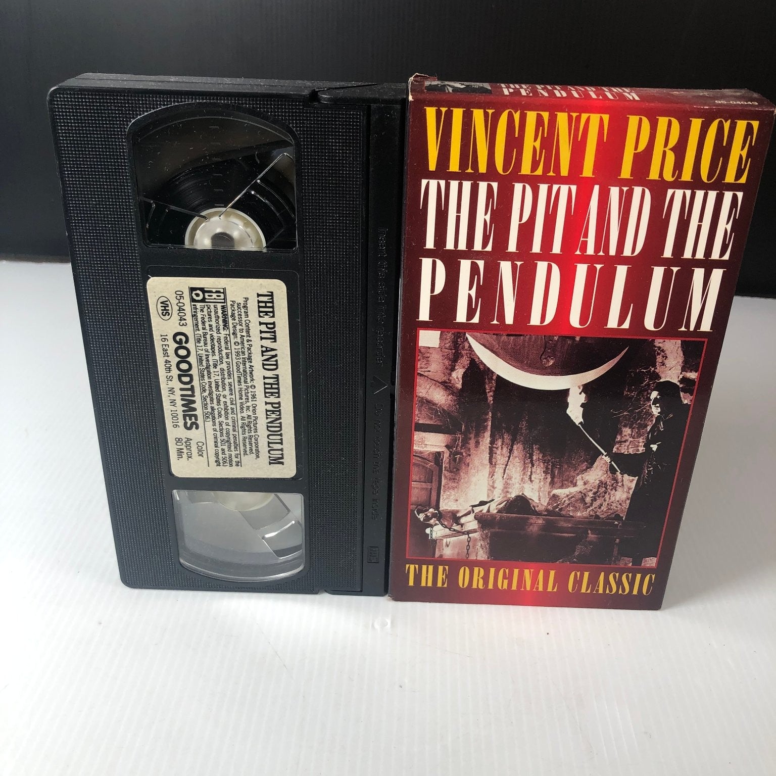 The Pit and the Pendulum VHS 1961 Horror Original Classic Orion Vincent Price