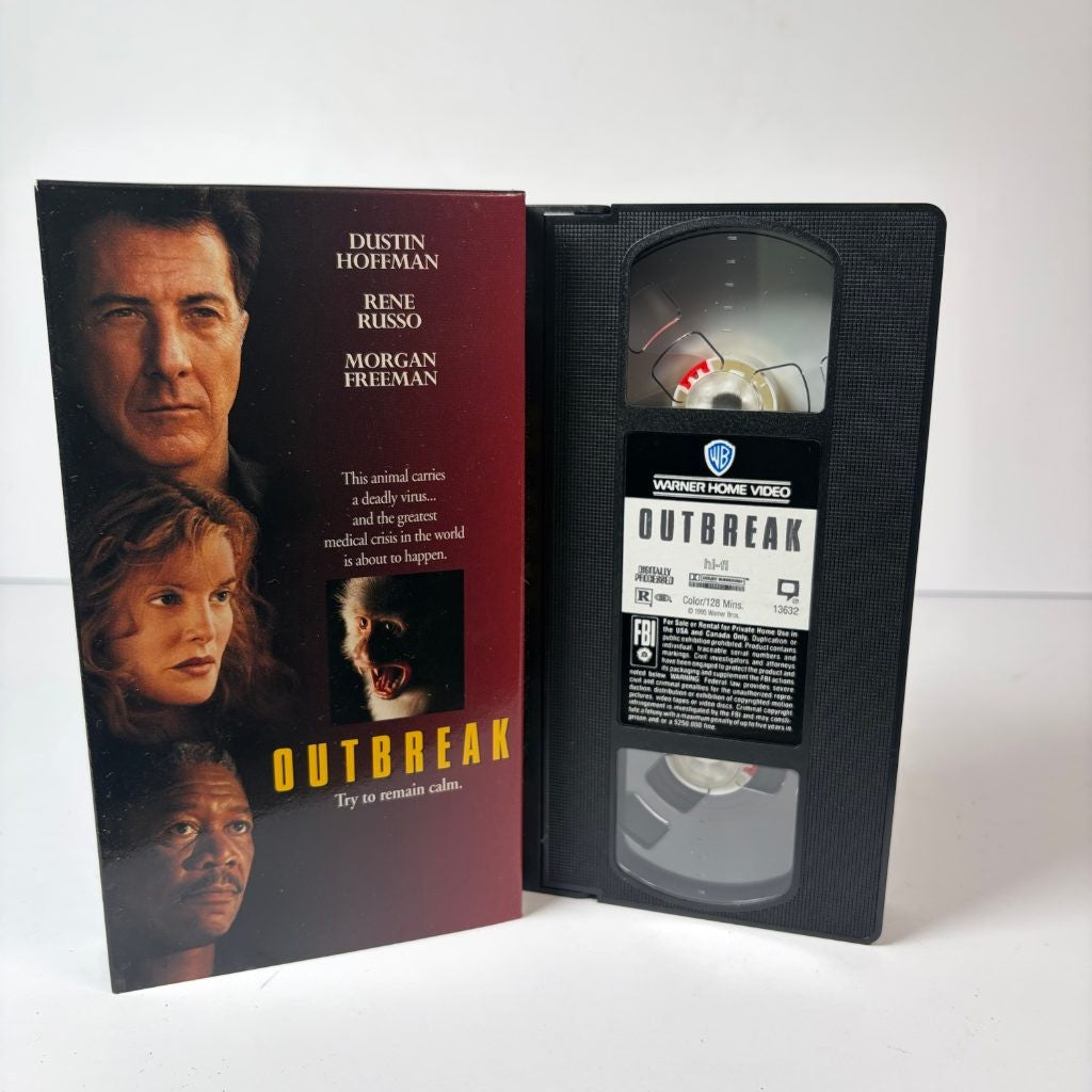 Outbreak VHS 1995 Dustin Hoffman Morgan Freeman Rene Russo Warner Home Video