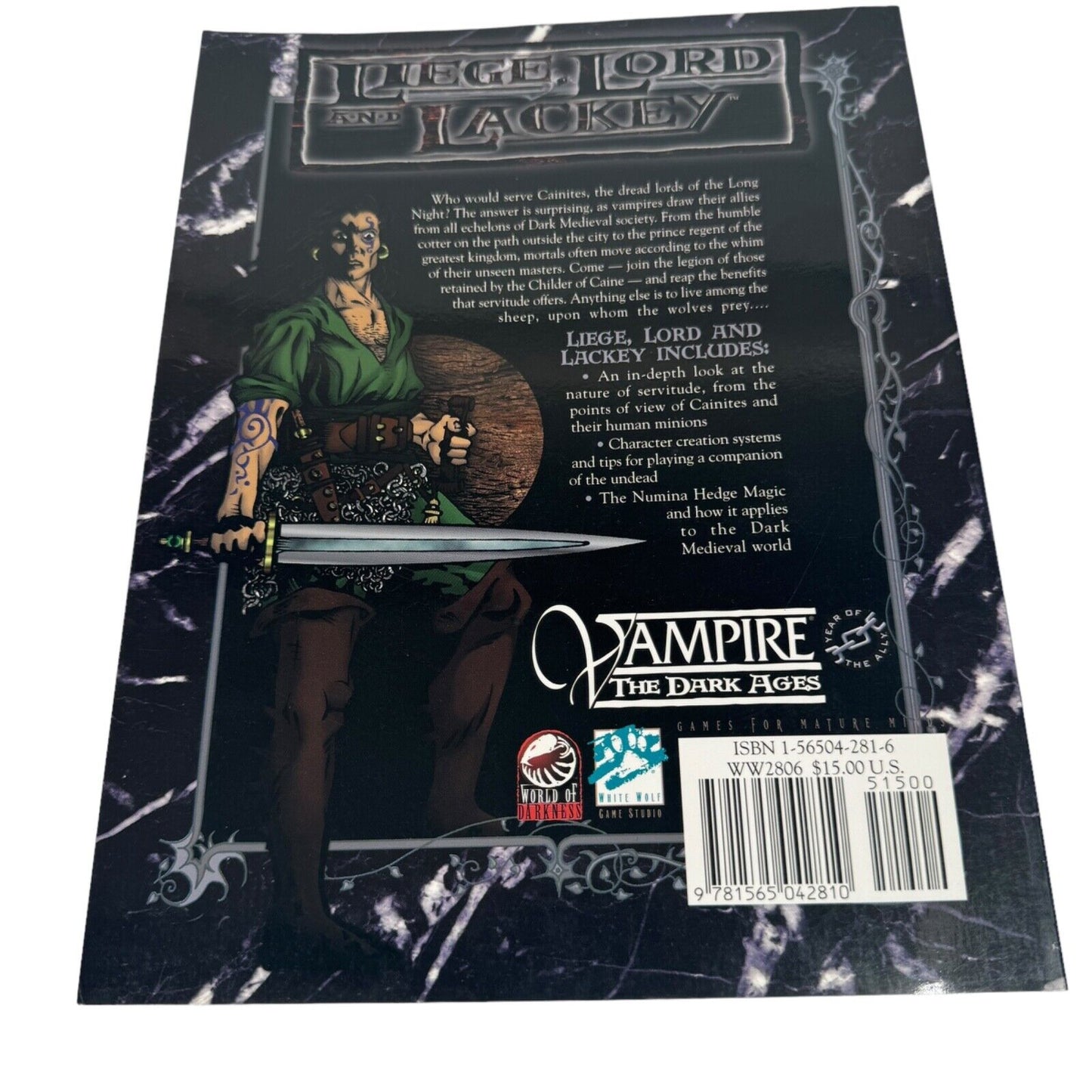 Liege, Lord and Lackey - Vampire the Dark Ages WW2806 RPG Sourcebook VTG 1997