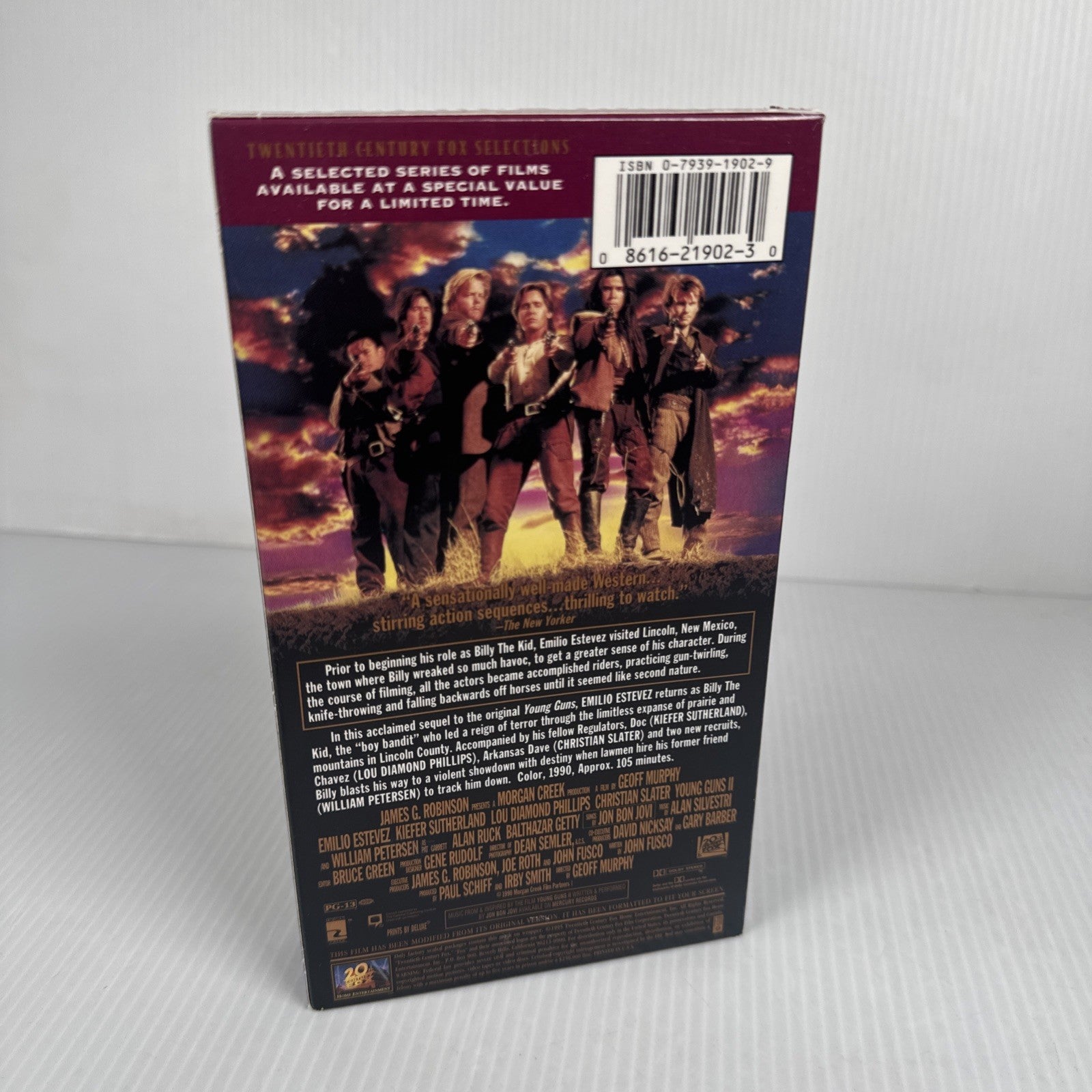 Young Guns II (VHS, 1991) Emilio Estevez, Kiefer Sutherland, Christian Slater