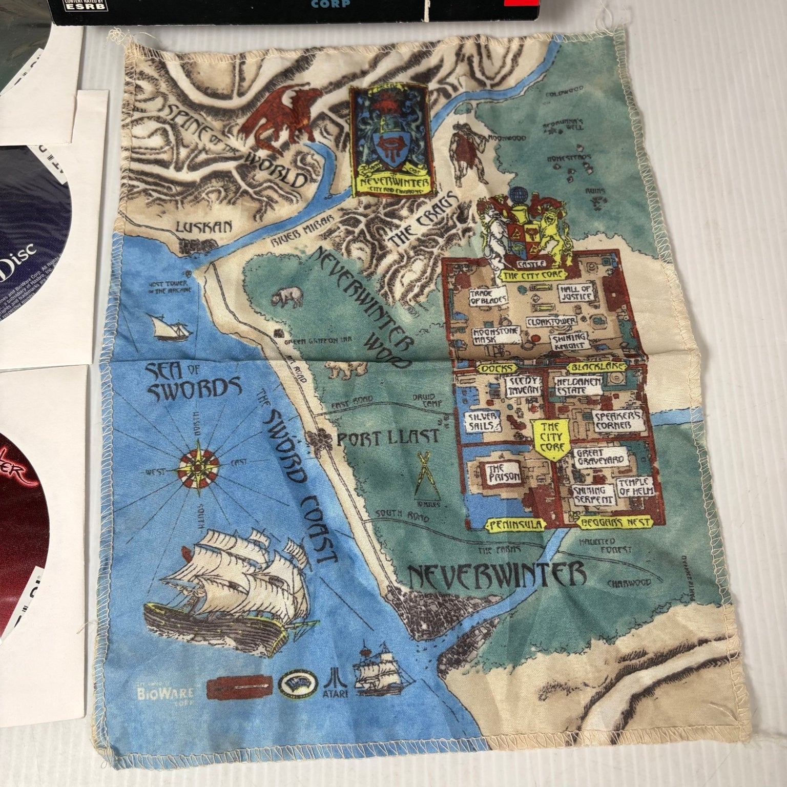 Neverwinter Nights Big Box PC CD-ROM Video Game RPG BioWare Complete Cloth Map