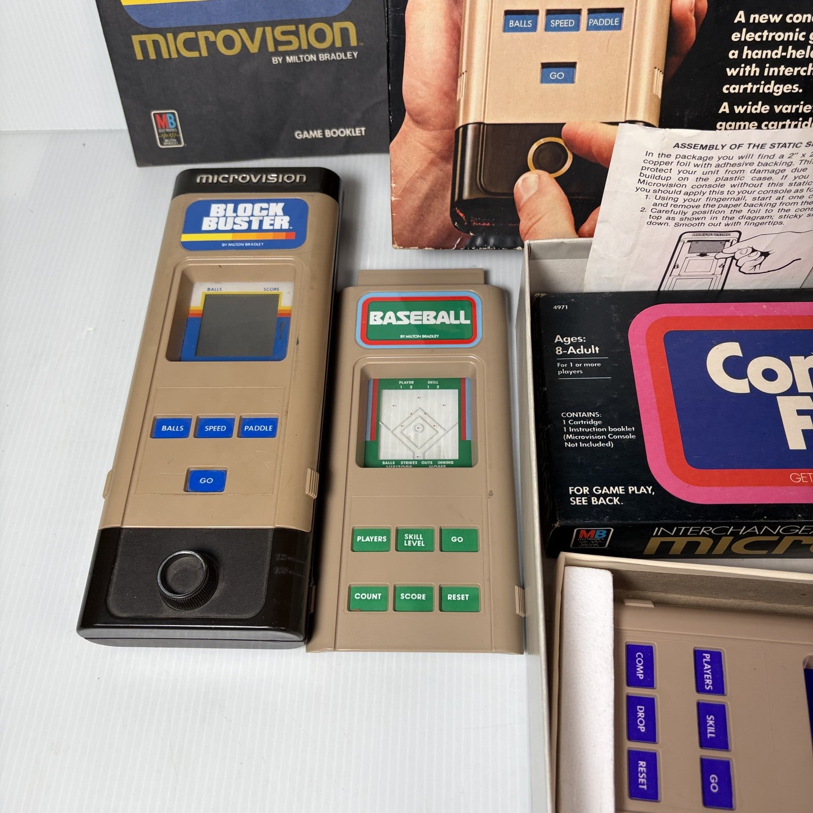 AS IS Milton Bradley Microvision Programmable Electronic Game System w/ 3 Games