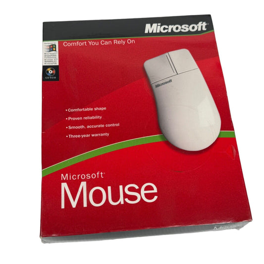 Vintage Microsoft Mouse X05-16882 Serial Port & PS/2 Factory Sealed Original NOS