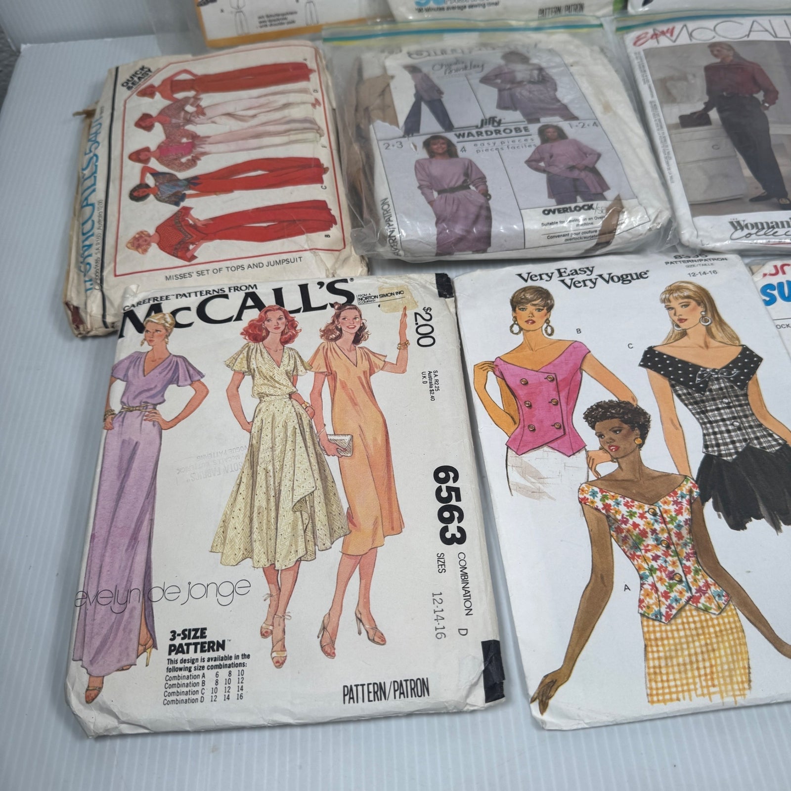 Lot of 9 VTG Womens Dress & More Patterns McCalls Vogue Simplicity 1970s-1990s