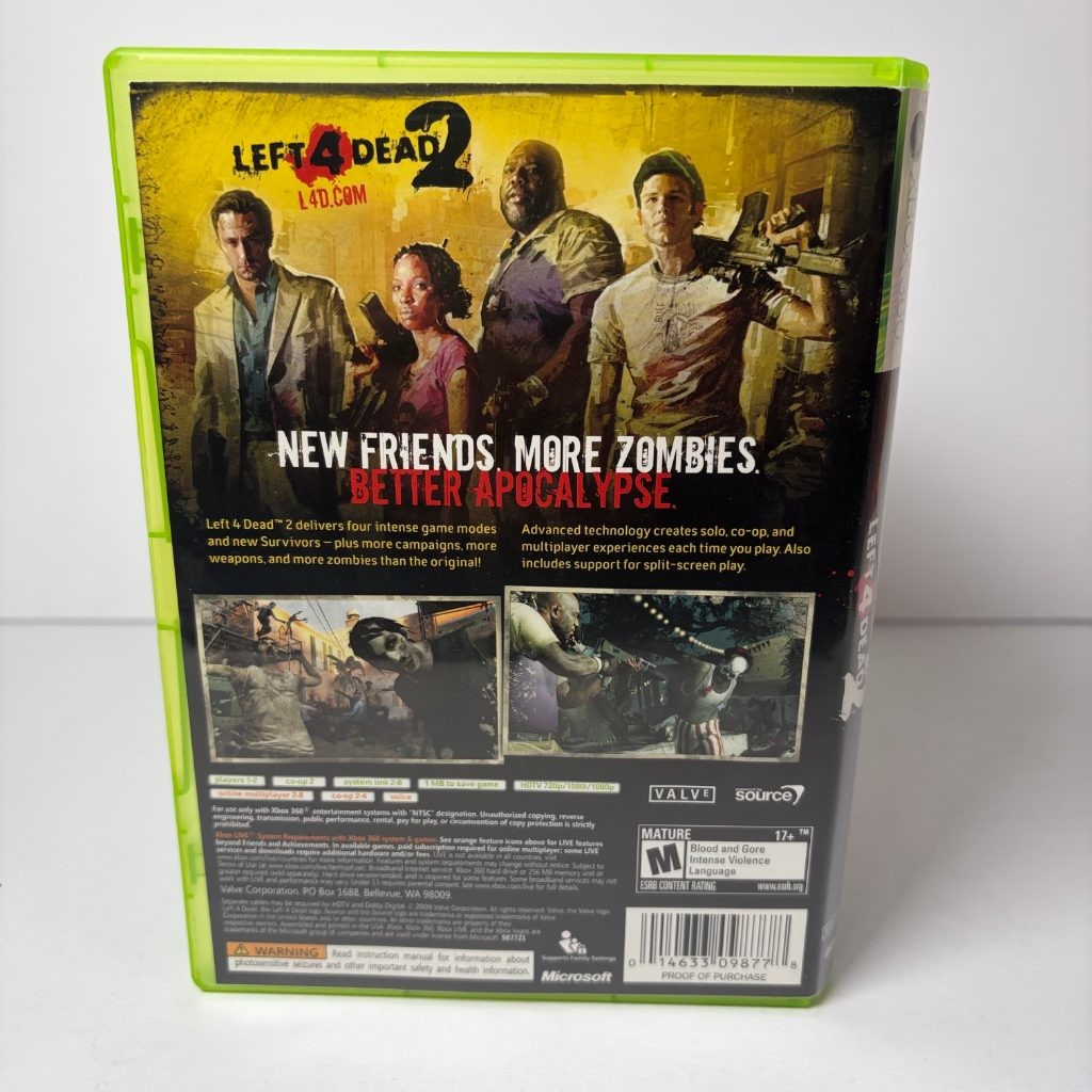 Left 4 Dead 2 Xbox 360 Valve Zombie Co-op Shooter NTSC Complete