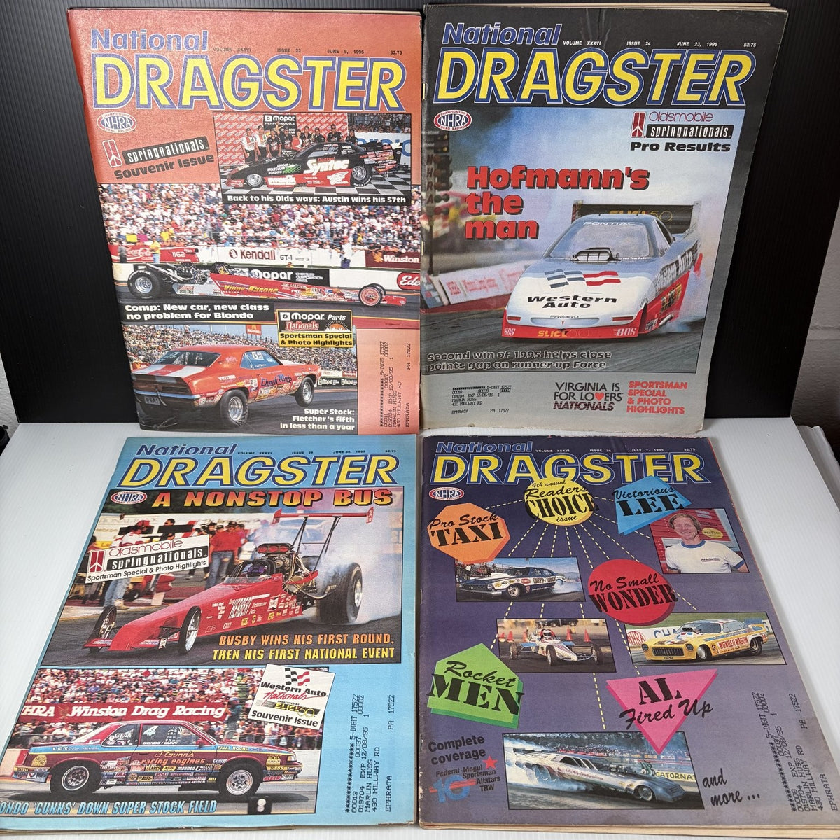 Lot of 20 National Dragster Magazine May - July 1995 NHRA Racing