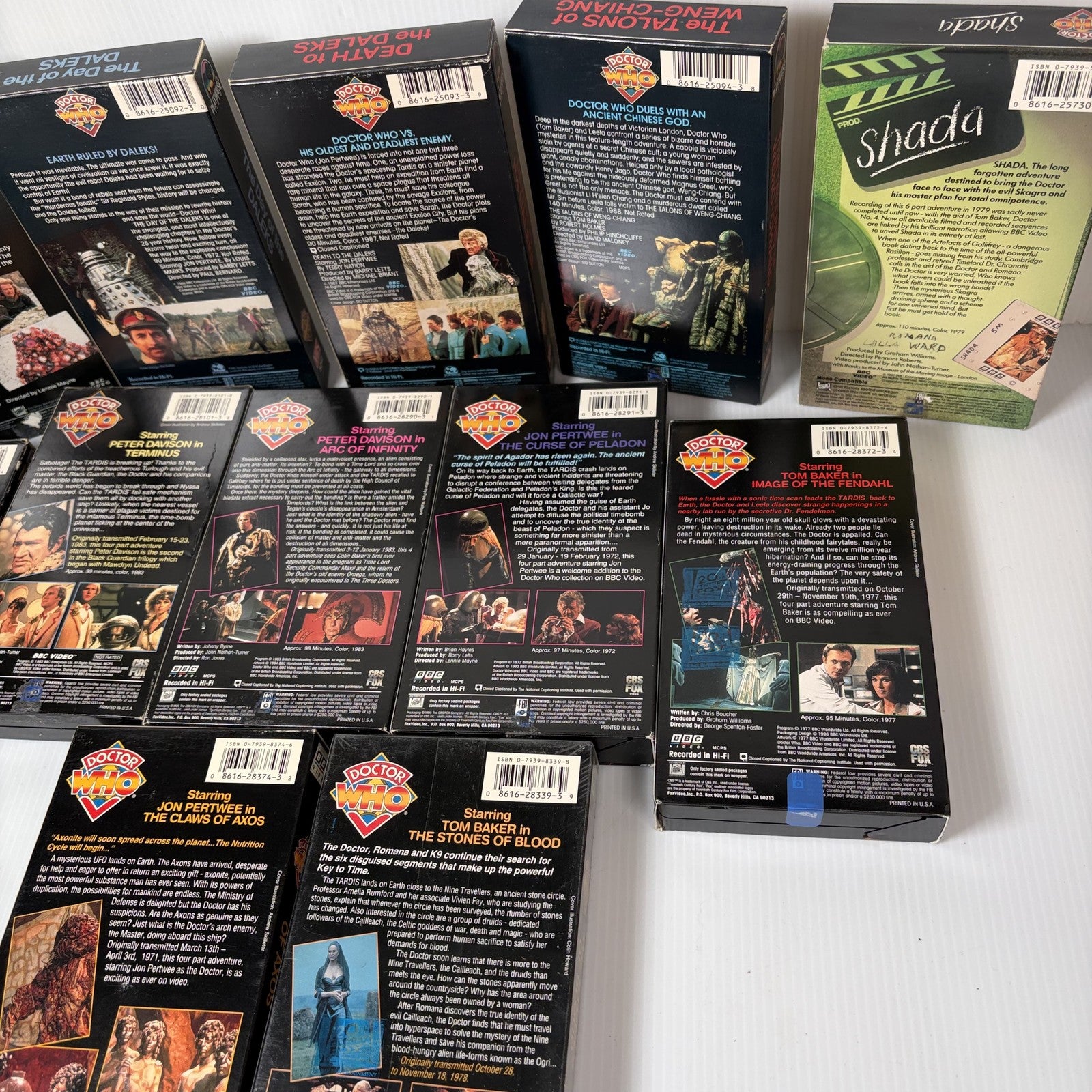 Doctor Who VHS Tapes Lot Collection 12 BBC Video CBS/FOX Fox Video Peter Davison
