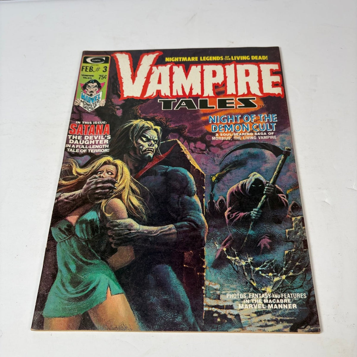 Vampire Tales Magazine February 1974 #3 Morbius Satana Demon Cult Horror Marvel