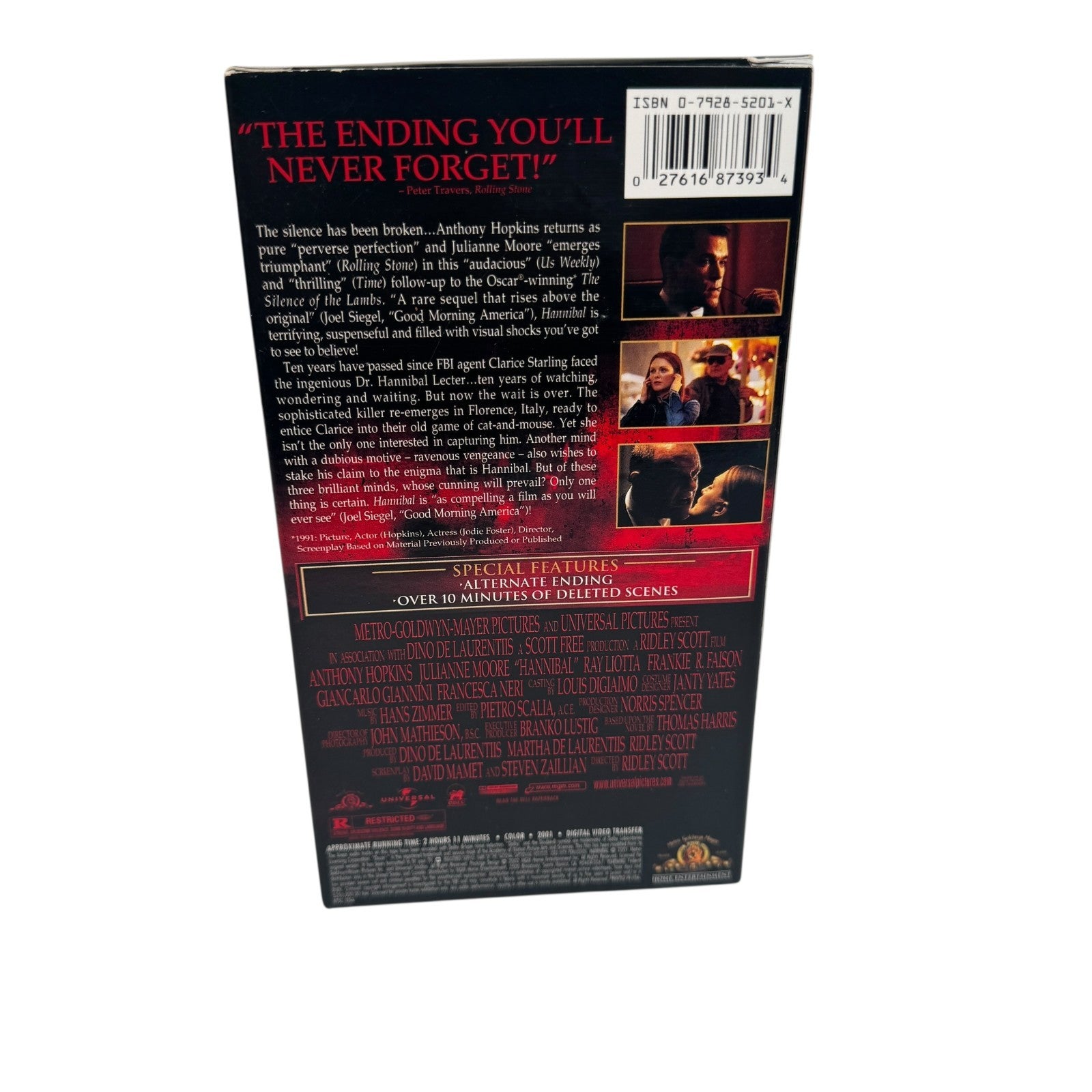 Vintage Hannibal Thriller Movie VHS Tape Anthony Hopkins Julianne Moore