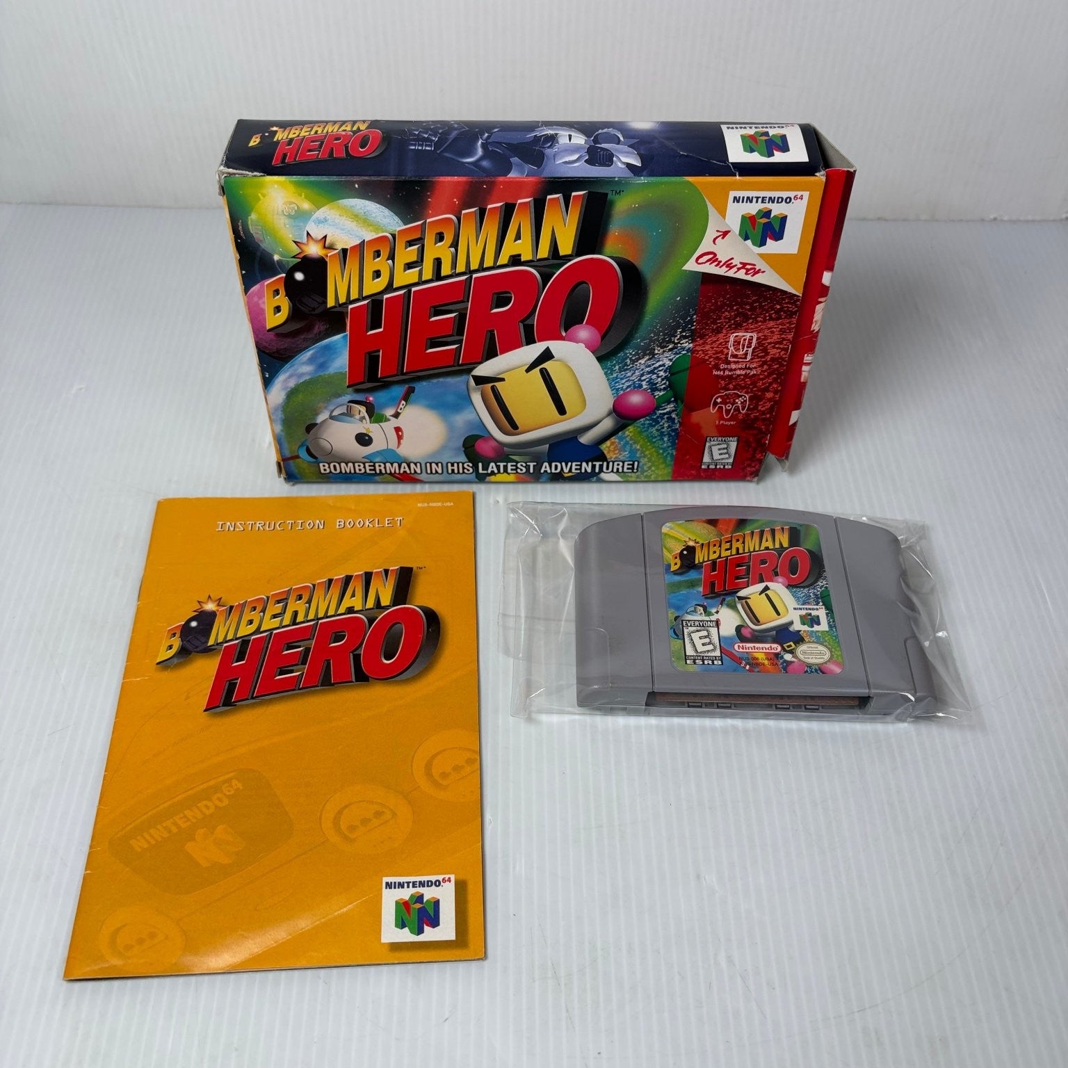Bomberman Hero Nintendo 64 Video Game Action Adventure Complete in Box CIB