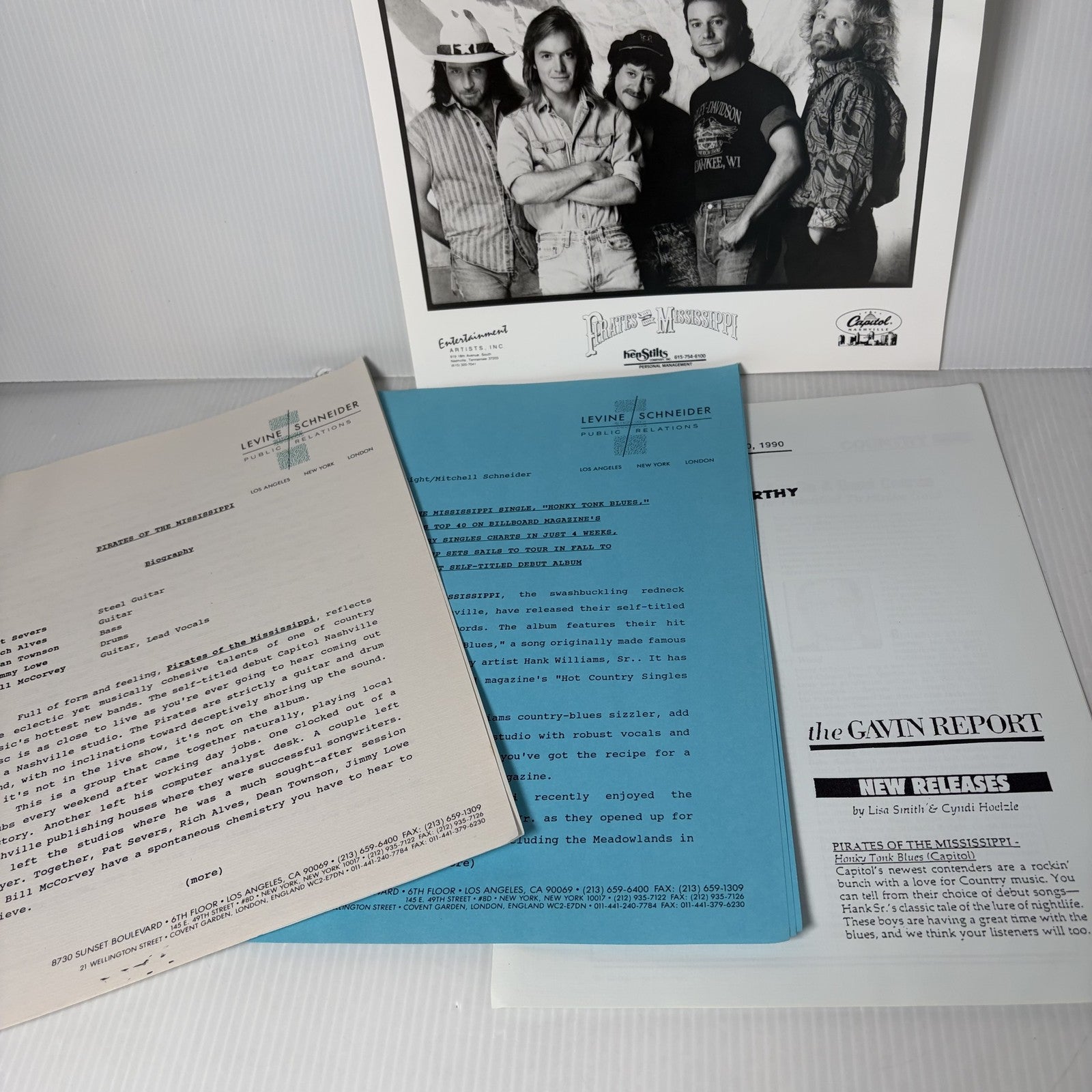 Pirates of the Mississippi 1990 Press Kit Photo Bio Flyers Country Music