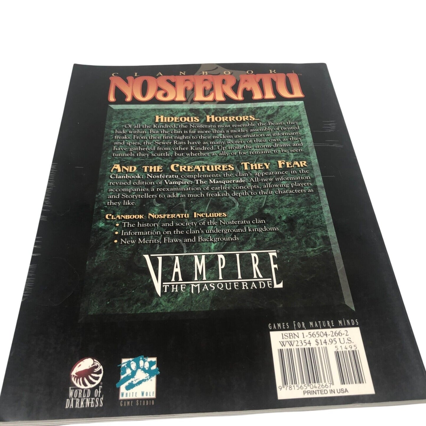 Clanbook Nosferatu Revised Edition Vampire The Masquerade Brian Campbell WW2354