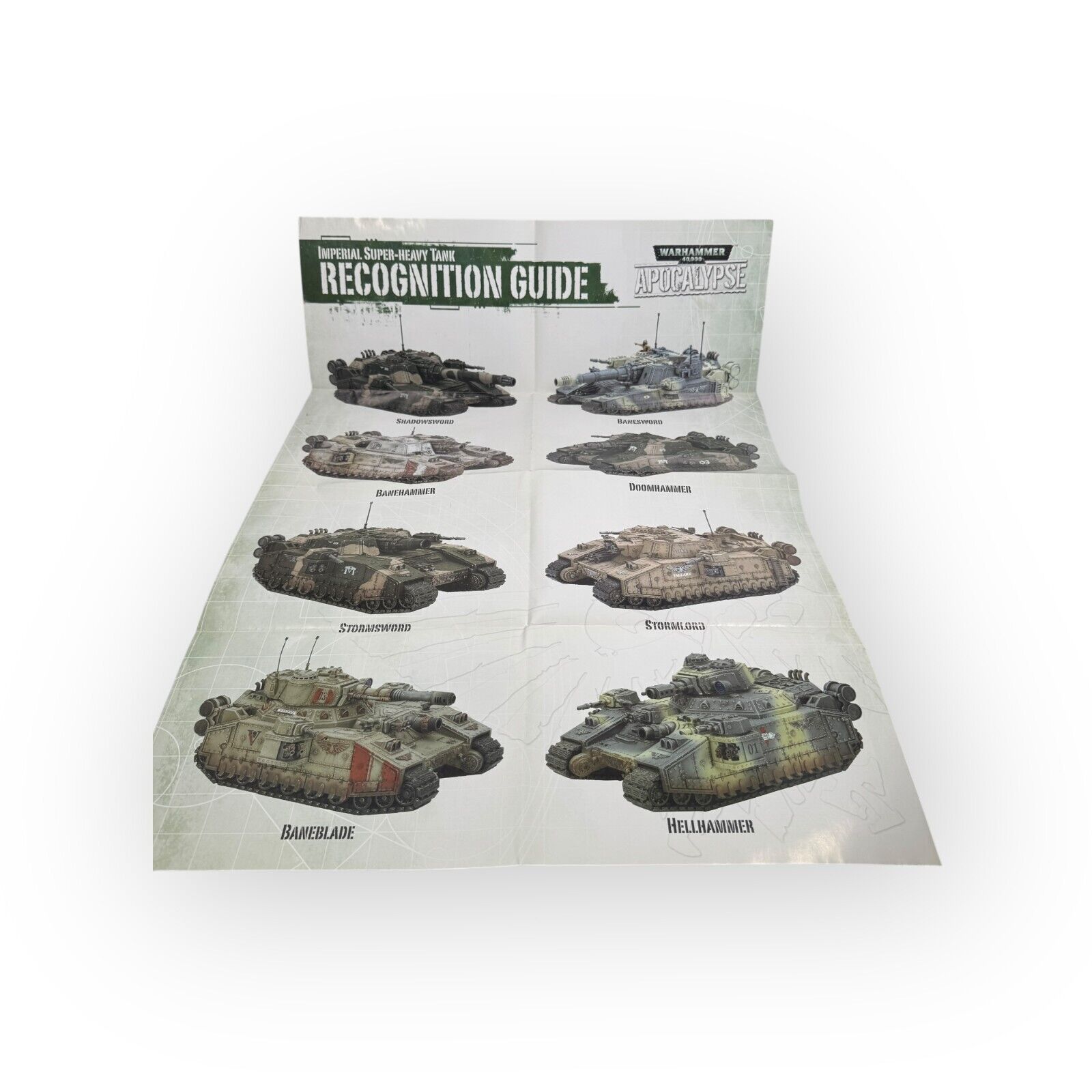 WARHAMMER 40K APOCALYPSE DOUBLE POSTER STOMPA /IMPERIAL TANK RECOGNITION GUIDE