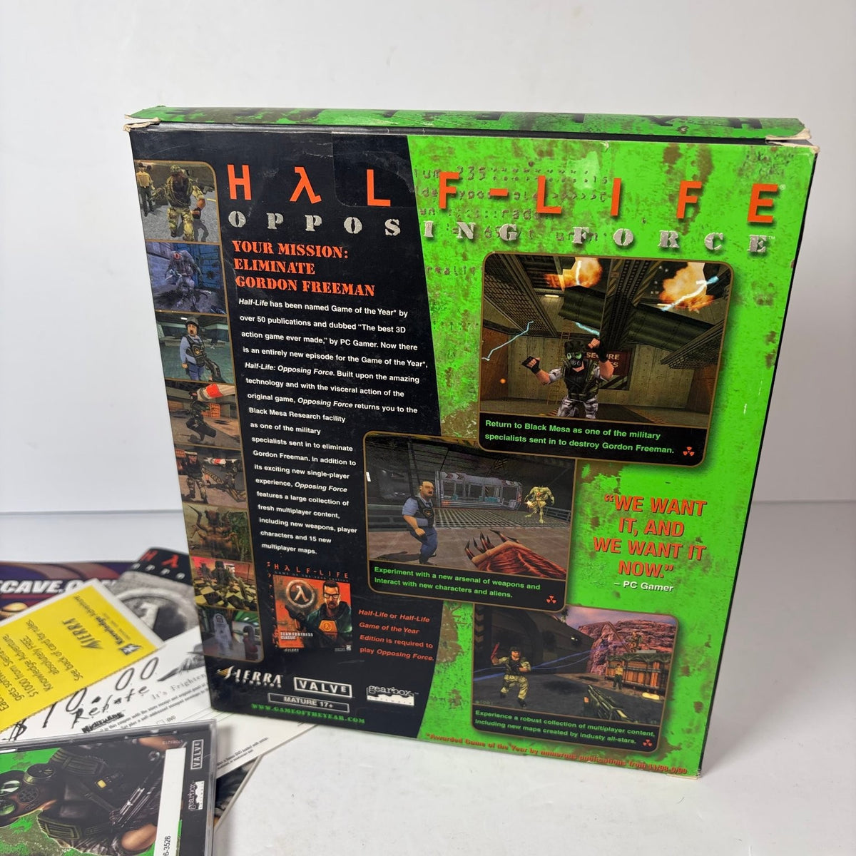 Half-Life Opposing Force PC CD-ROM Big Box Expansion Pack Sierra 1999 Complete
