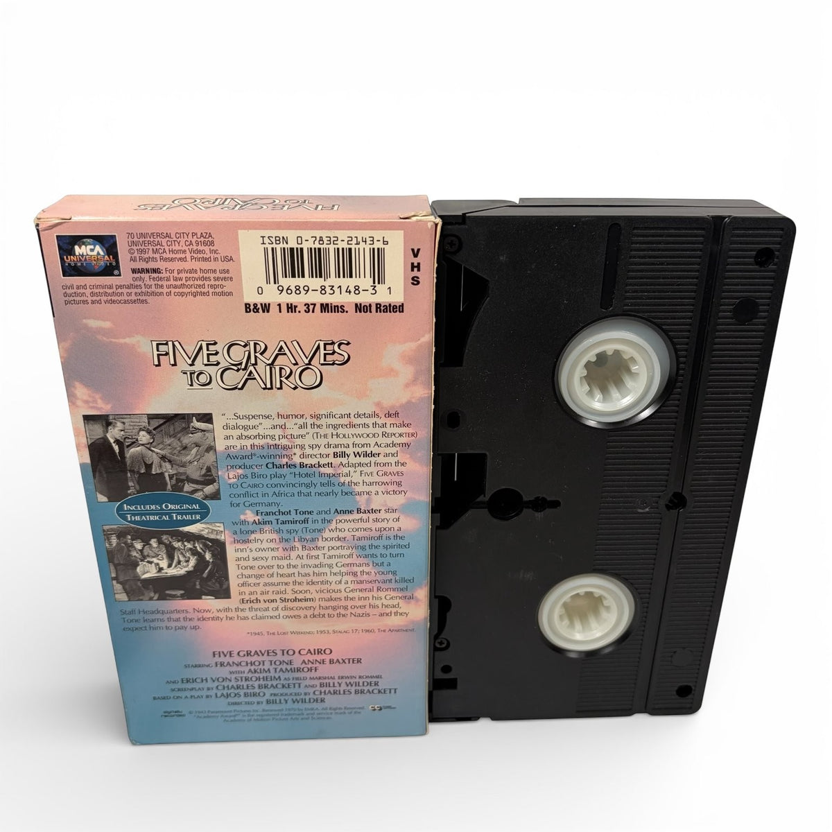Five Graves to Cairo VHS 1943 War Spy Drama Billy Wilder MCA Universal Cinema
