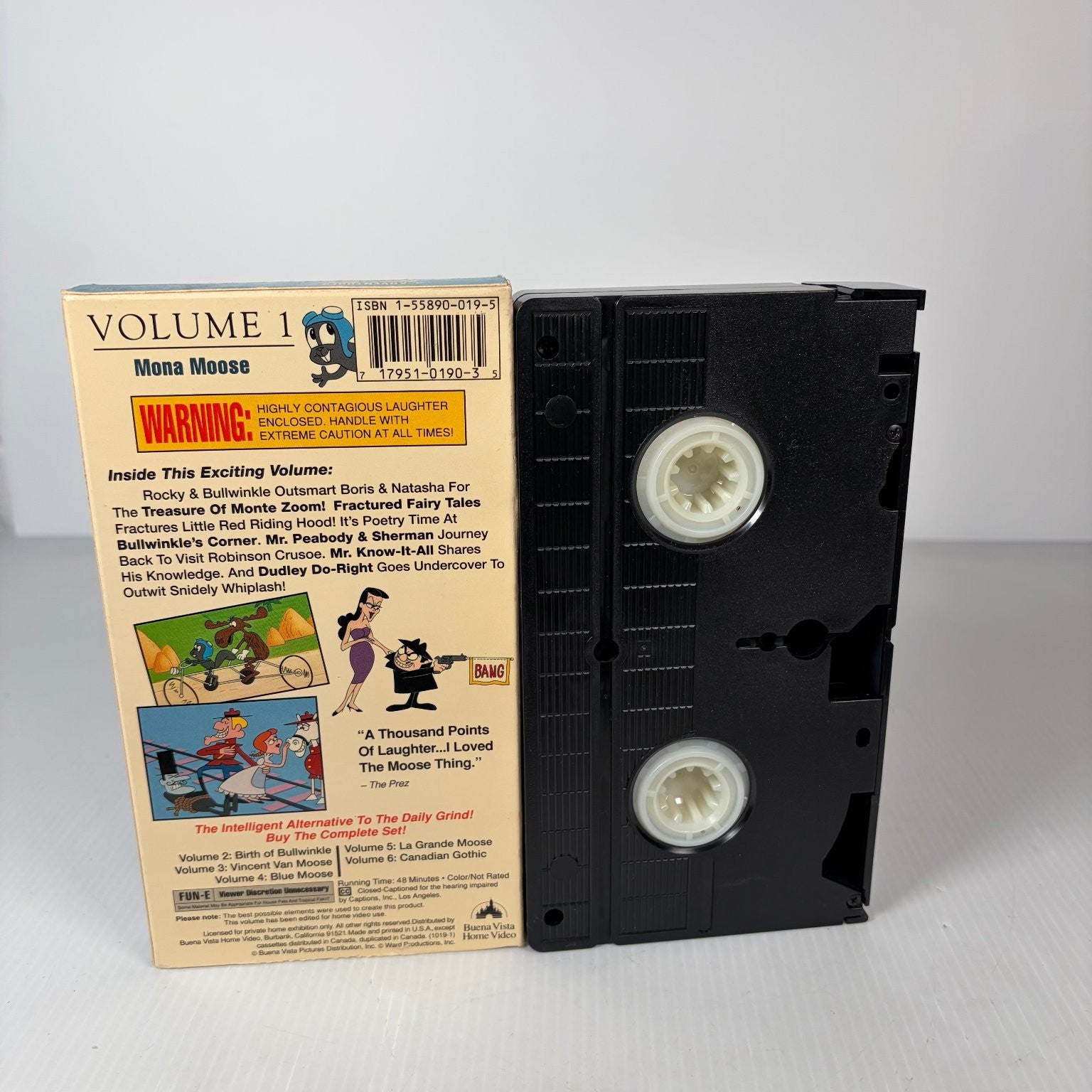 Adventures of Rocky and Bullwinkle VHS 1991 Vol 1 Mona Moose Buena Vista