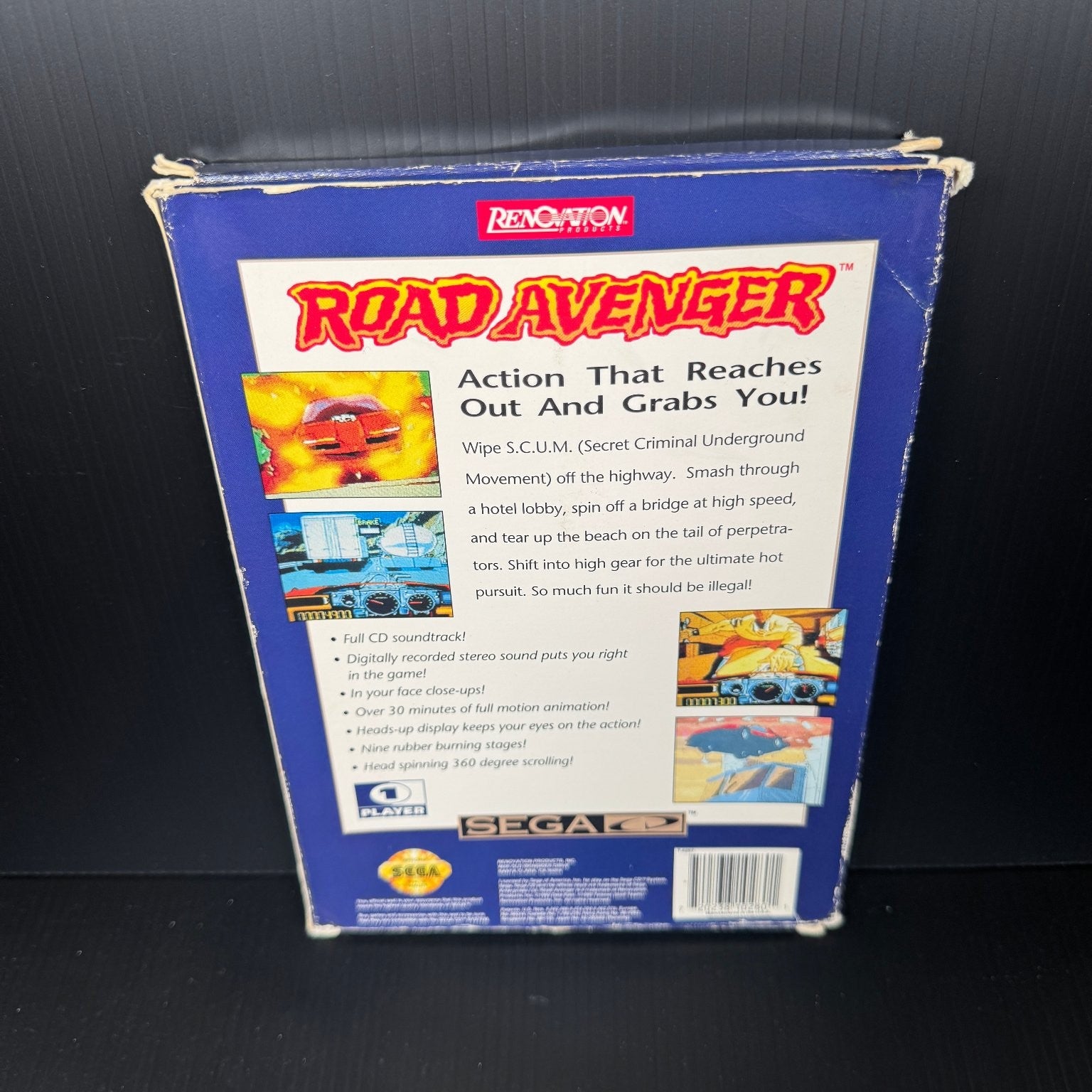 Road Avenger Sega CD Video Game Complete CIB Action Full Motion Animation