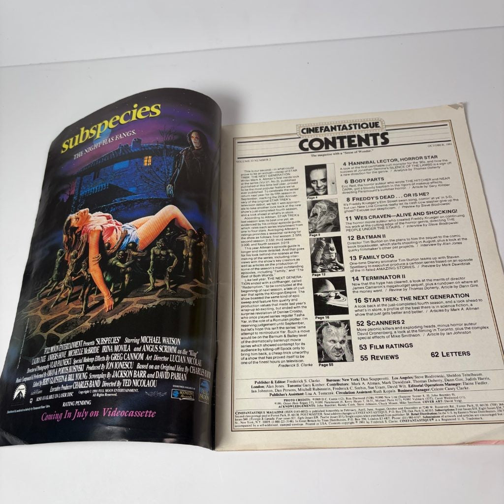 Cinefantastique October 1991 Star Trek Next Generation Batman II Freddy's Dead