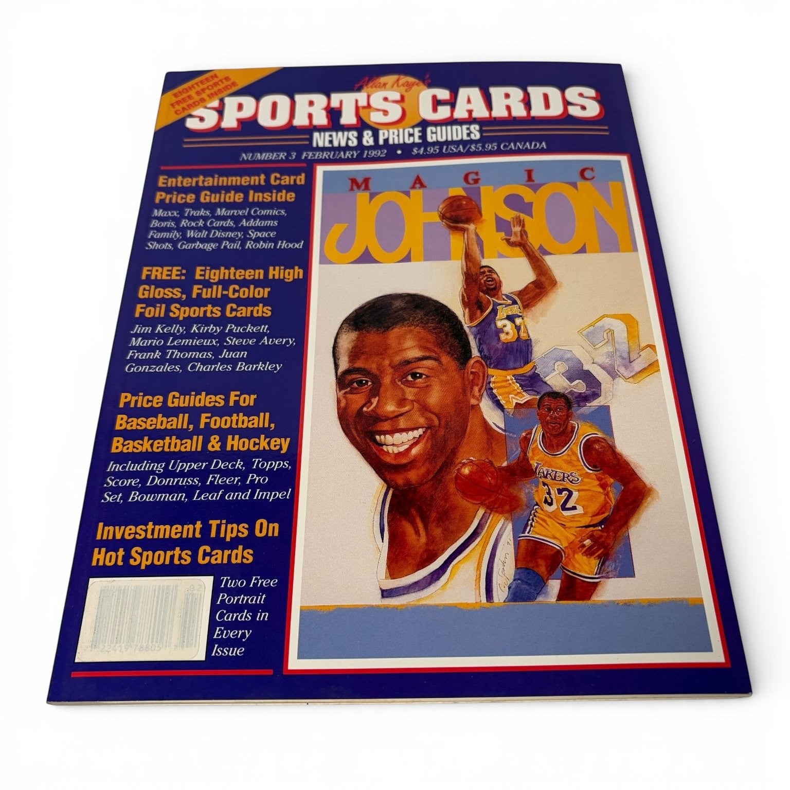 Sports Cards News & Price Guides Feb 1992 #3 Magic Johnson with Cards