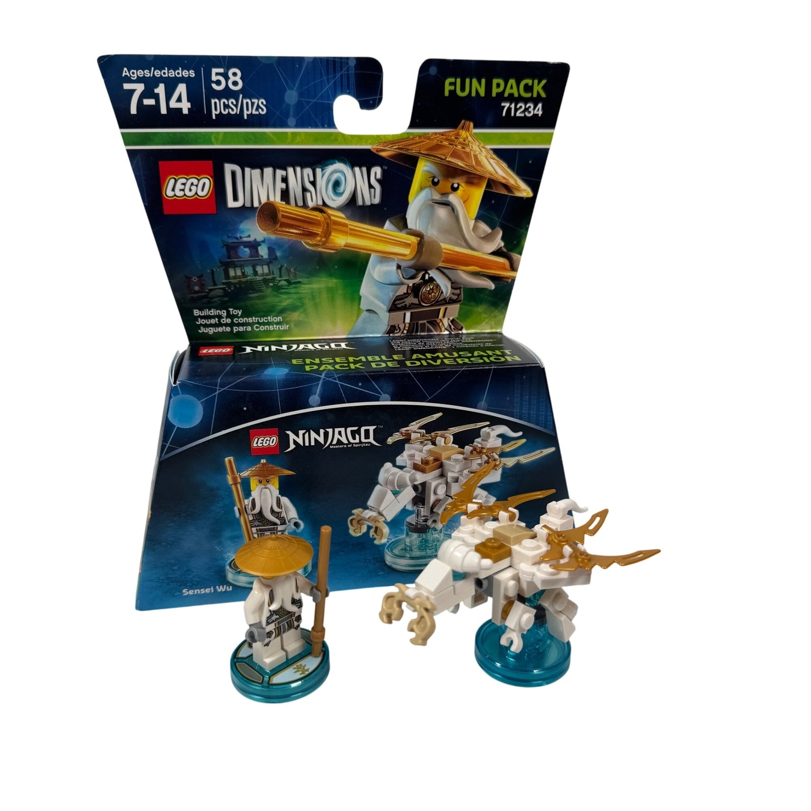 Lego Dimensions Ninjago Fun Pack 71234 Sensei Wu & Flying White Dragon