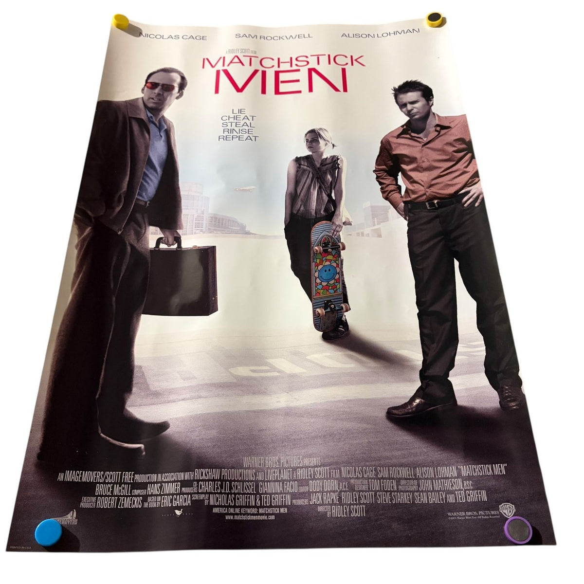 Matchstick Men 2003 Promotional Movie Poster Nicolas Cage Sam Rockwell 25"x17"