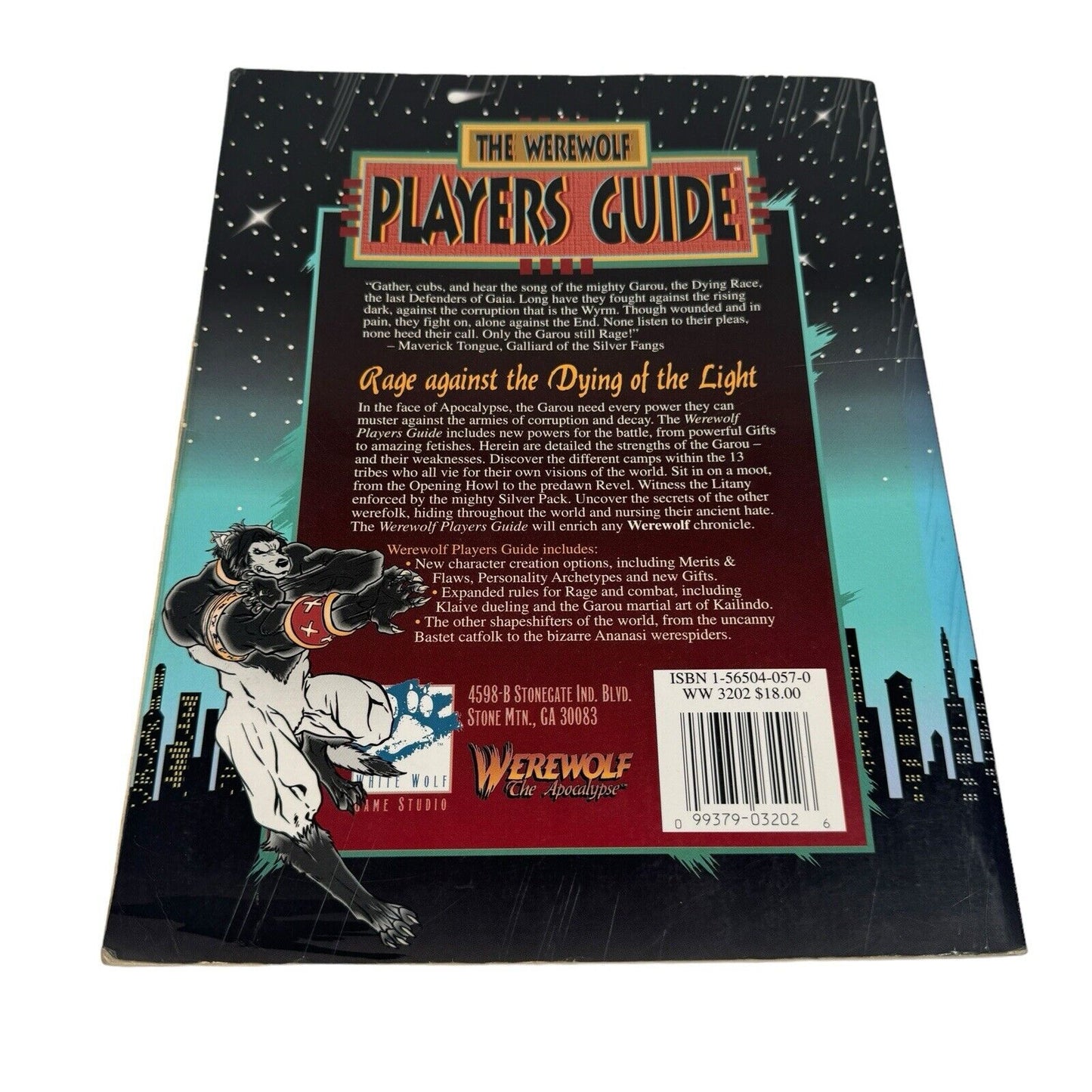 White Wolf WW3202 Werewolf The Apocalypse The Werewolf Players Guide Handbook VG