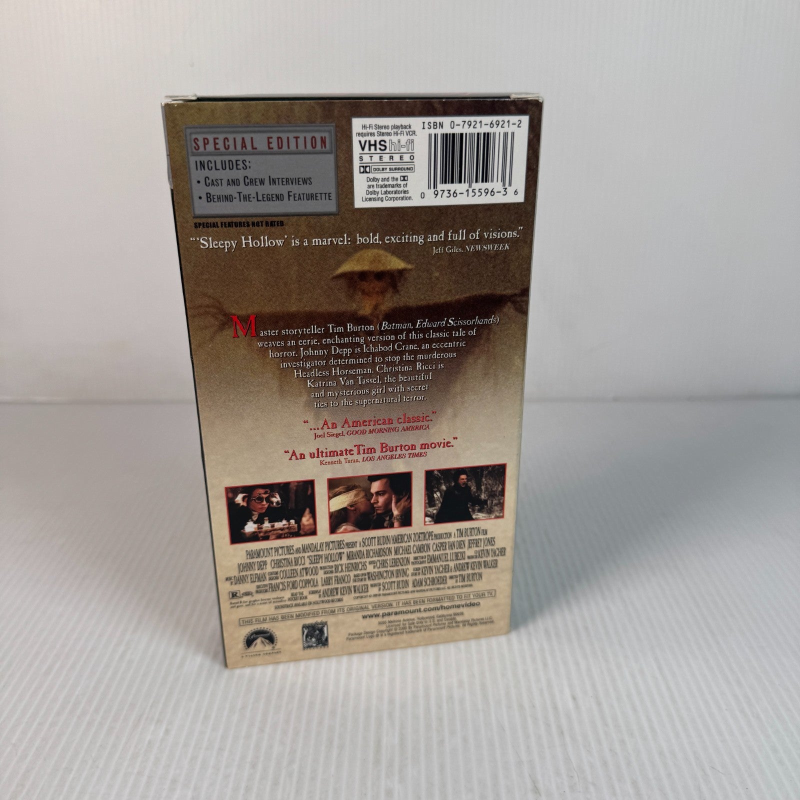 Sleepy Hollow 1999 Horror  Halloween VHS Tape Johnny Depp Christina Ricci