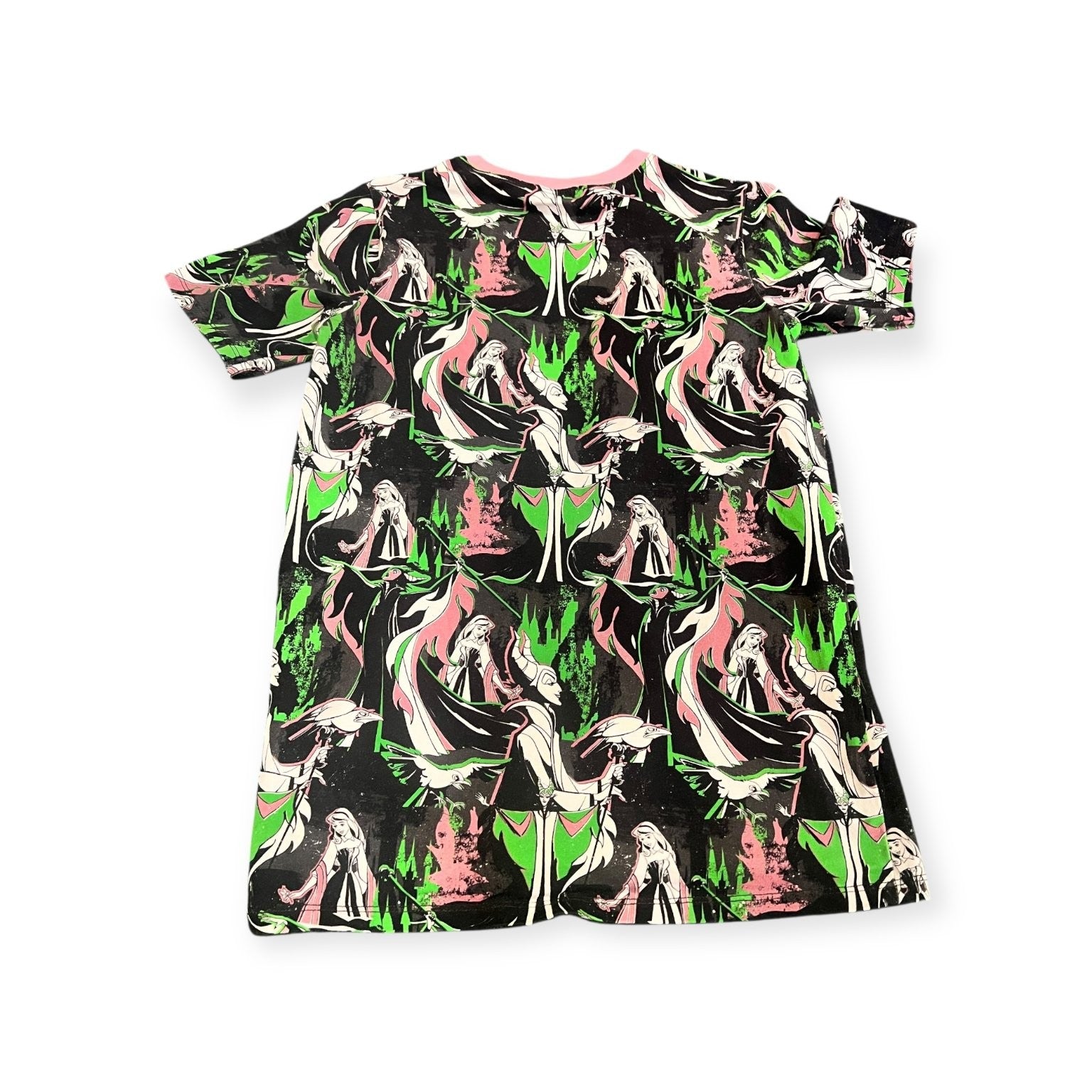 RAGS to Raches Kids T-Shirt Unisex 7-8 Aurora Maleficent Graphic Print Cotton