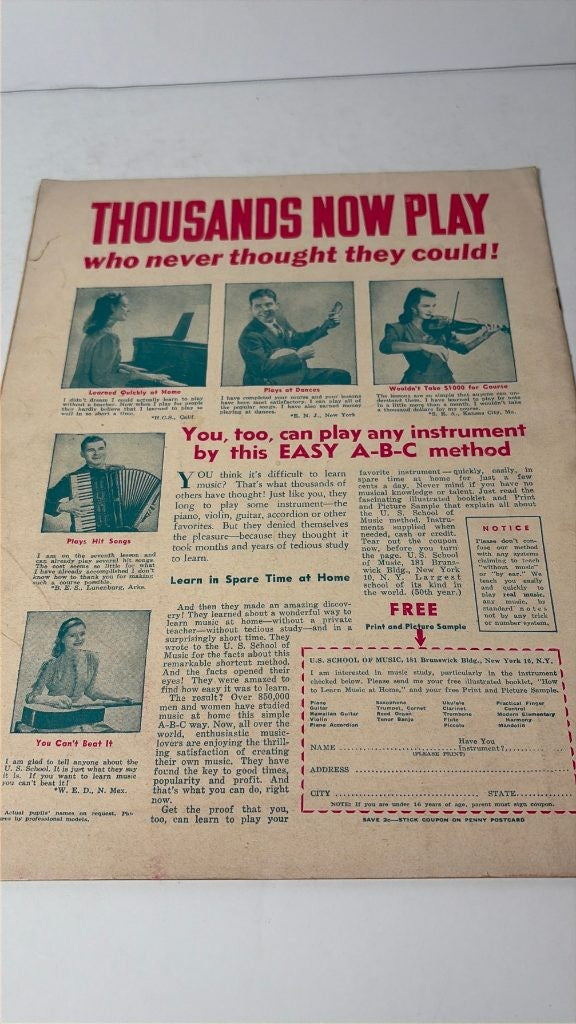 Hit Parader Magazine January 1948 Gene Tierney Cover Vol VI No 2 Song Lyrics