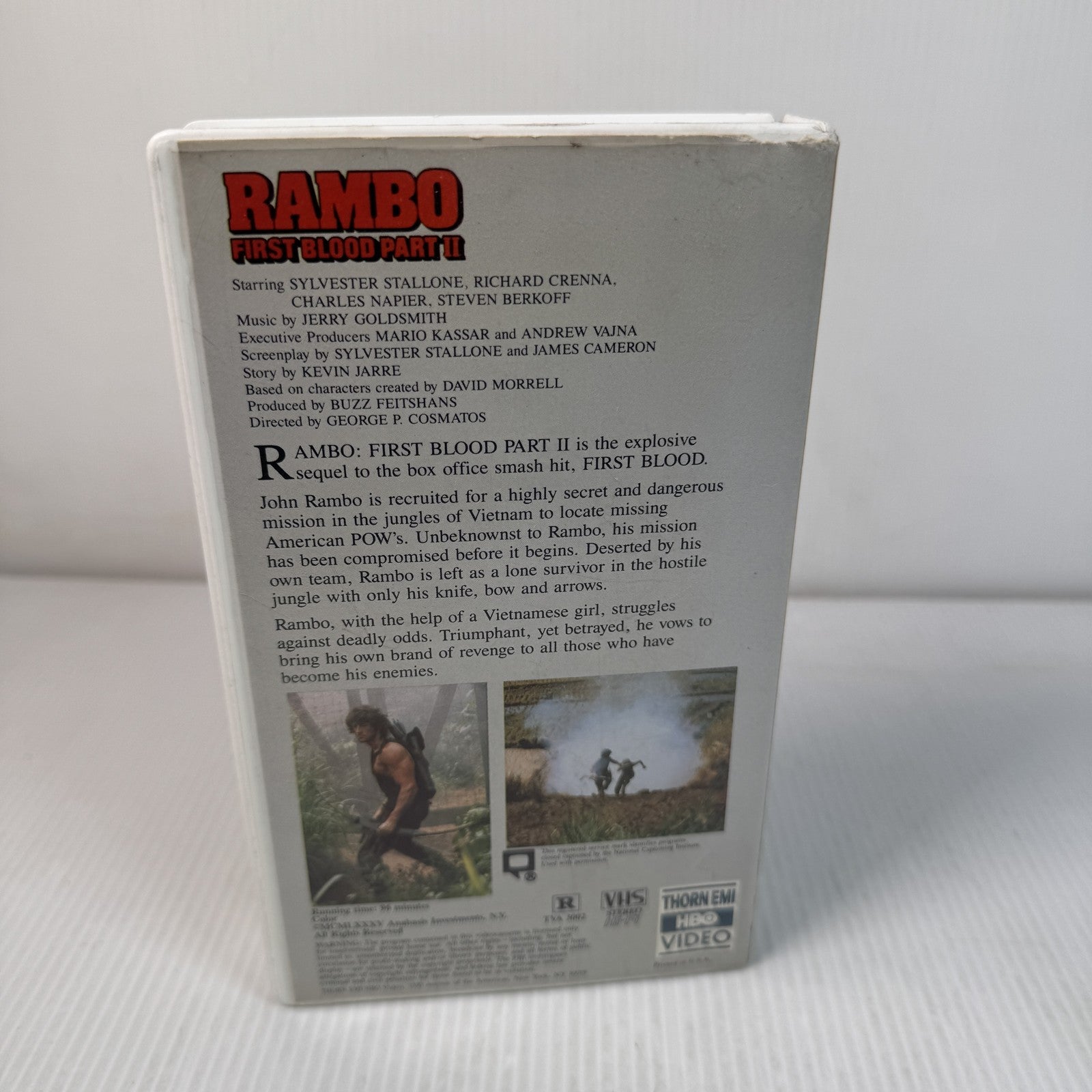 Vintage Rambo First Blood Part II VHS Sylvester Stallone Action Movie Thorn EMI