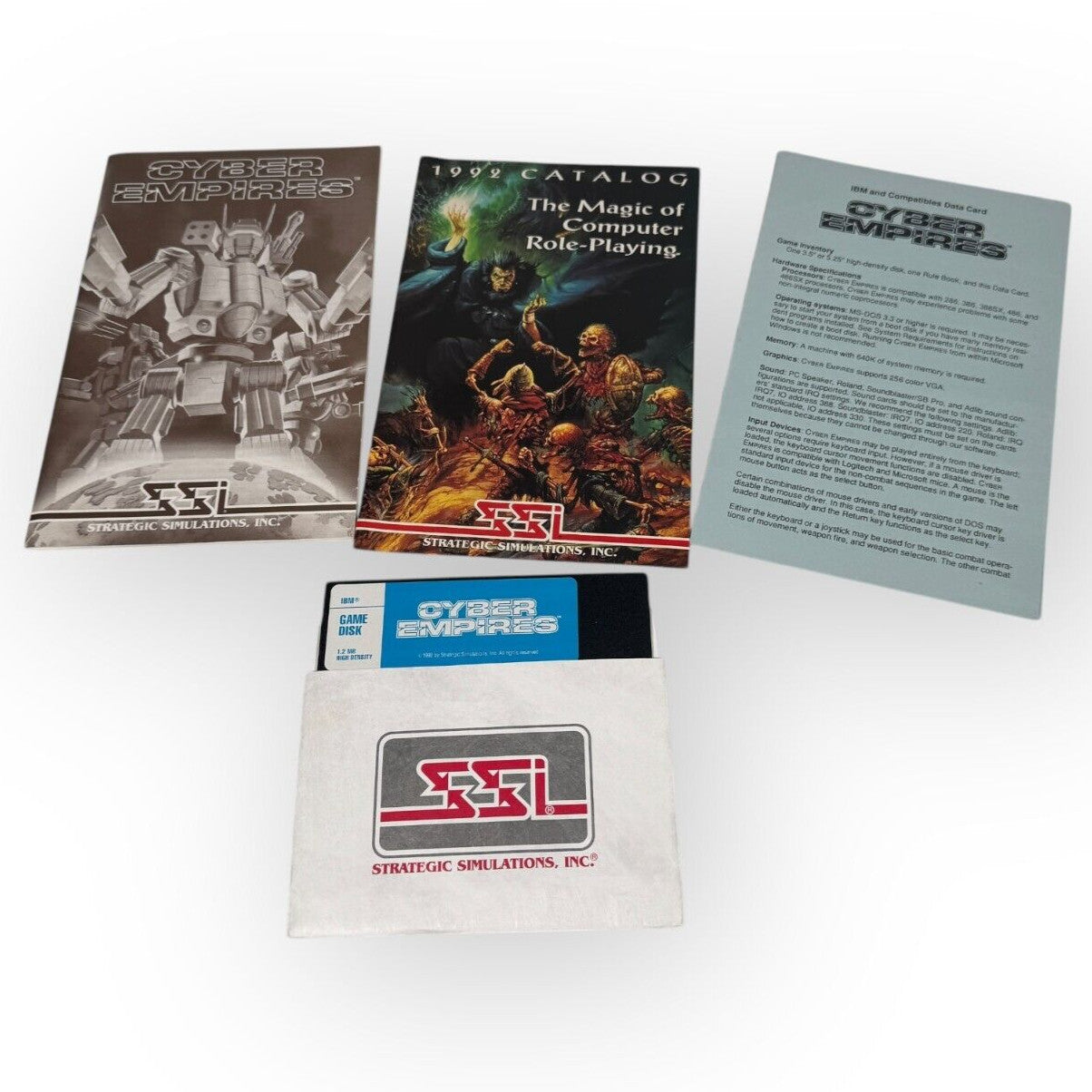 Cyber Empires SSI Strategy Game for IBM PC MS-DOS 5.25" Floppy Disc w/ Manual