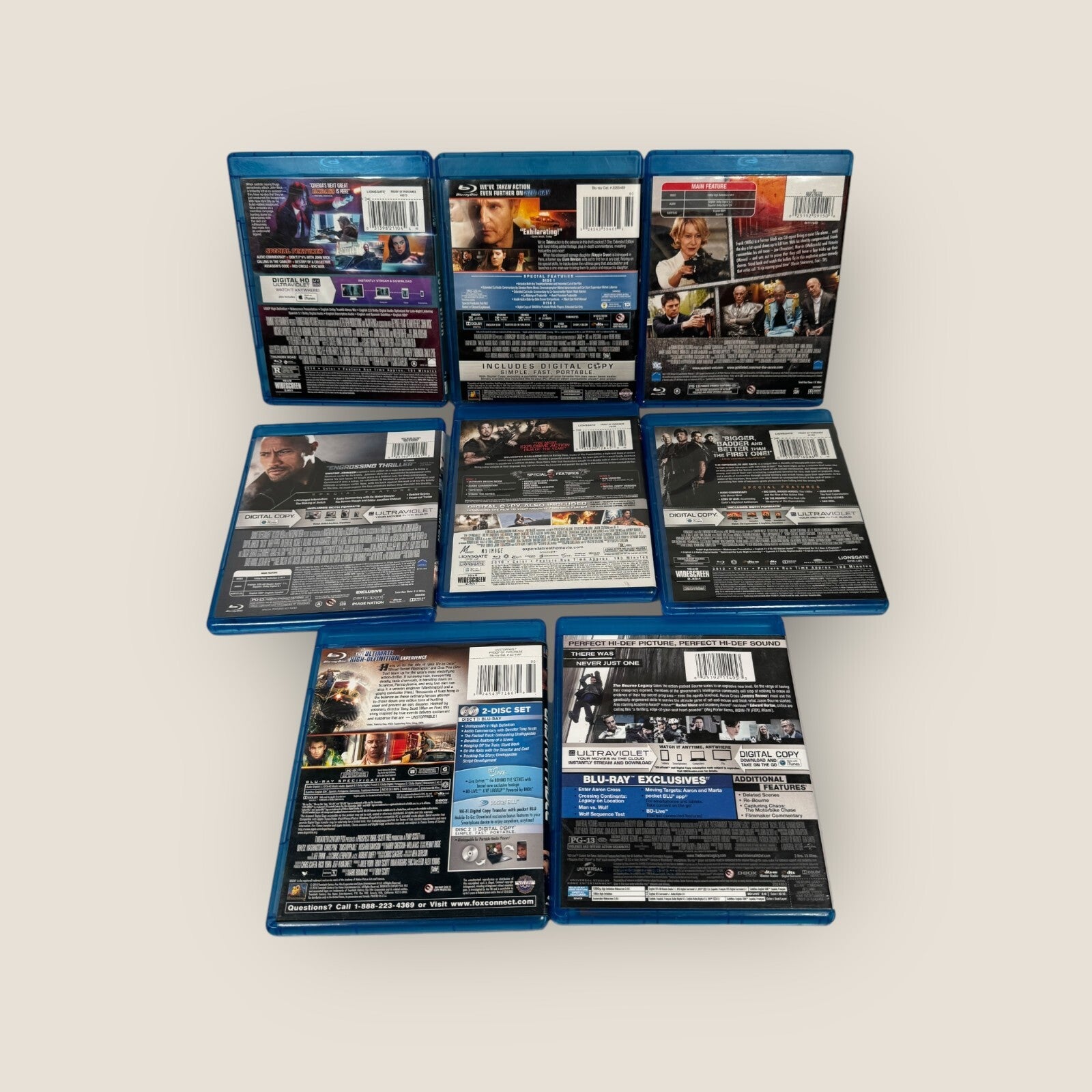 Lot of 8 Renegade Anti-Hero Action Blu-ray Movies Taken, The Expendables & more