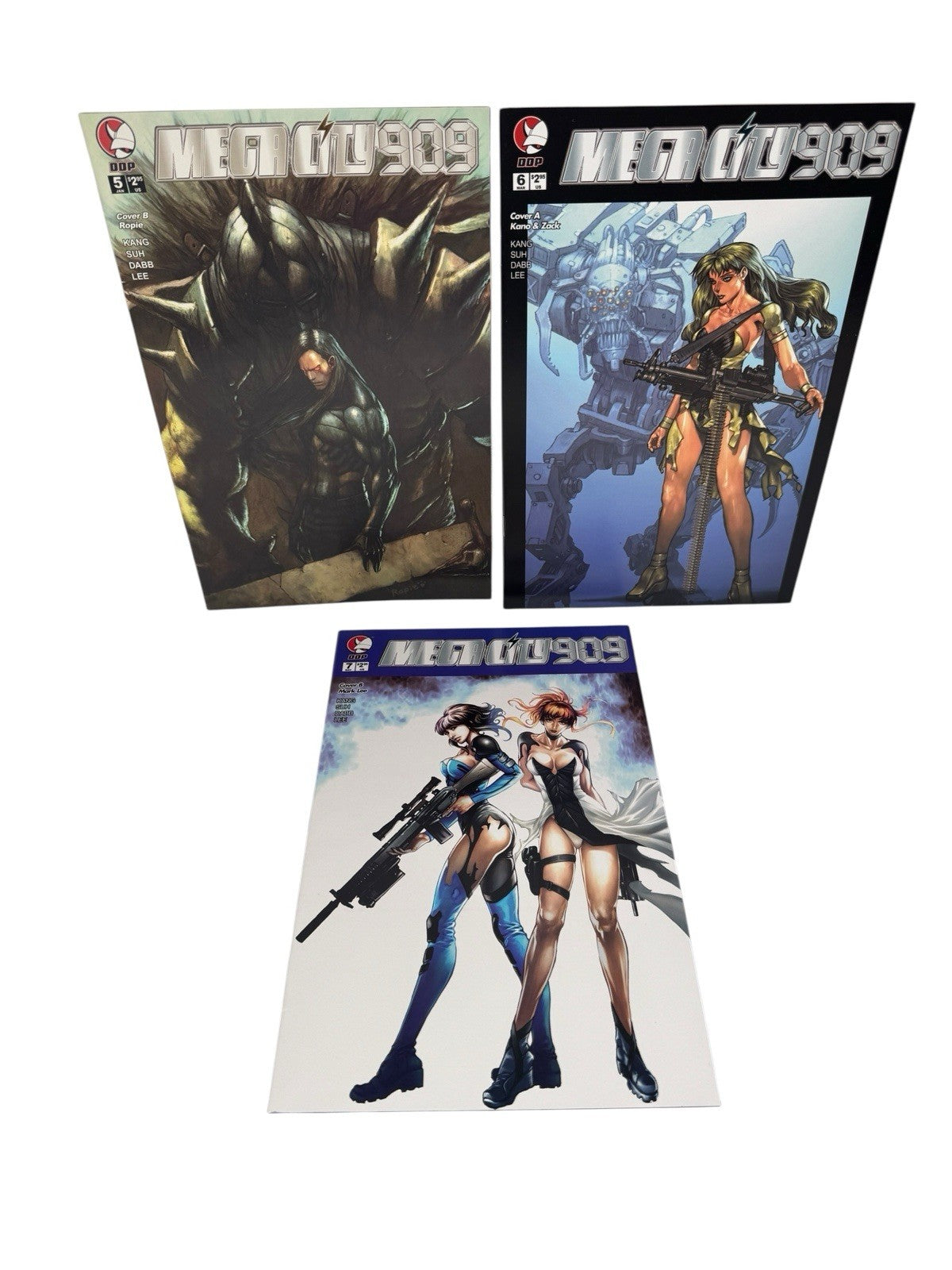 Mega City 909 Lot Of 6 Comics 1B, 4A, 4B, 5B, 6A, 7B NM Bagged & Boarded