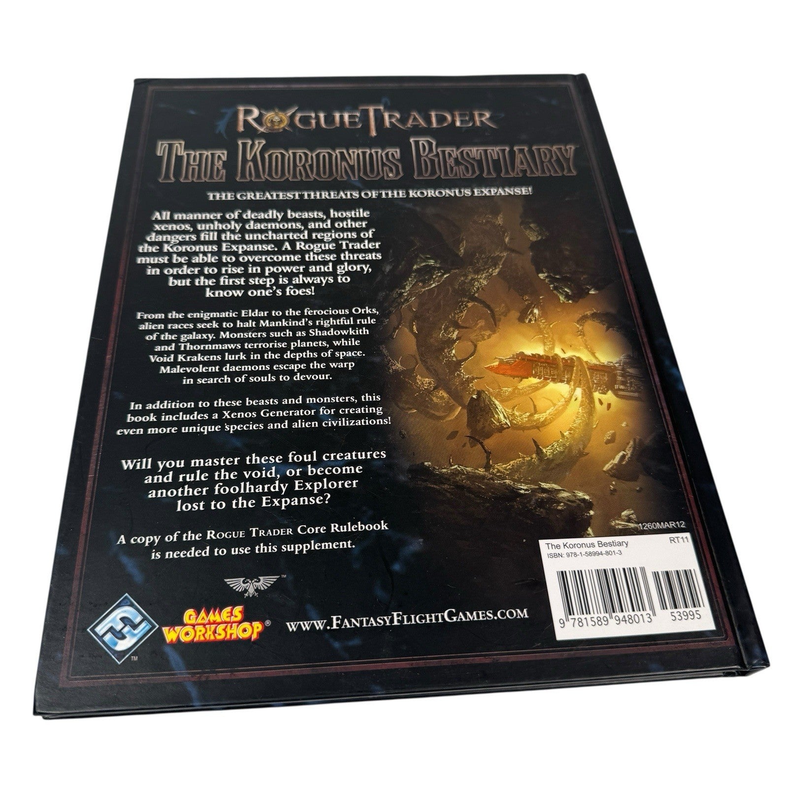 Warhammer 40K Rogue Trader The Koronus Bestiary Hardcover Roleplaying Guide