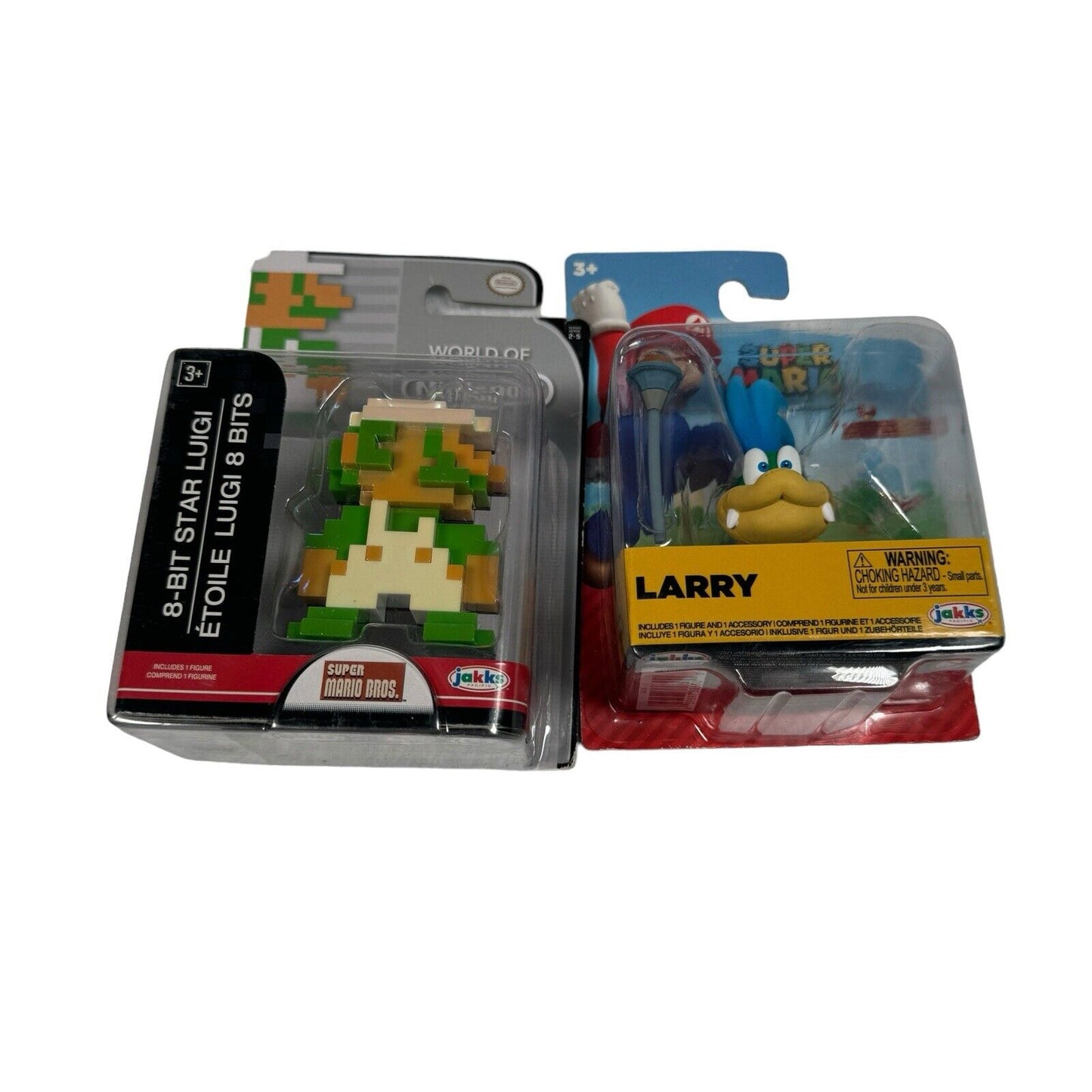 Lot Of 2 World Of Nintendo (WoN) 2.5” Figures 8-Bit Luigi And Larry