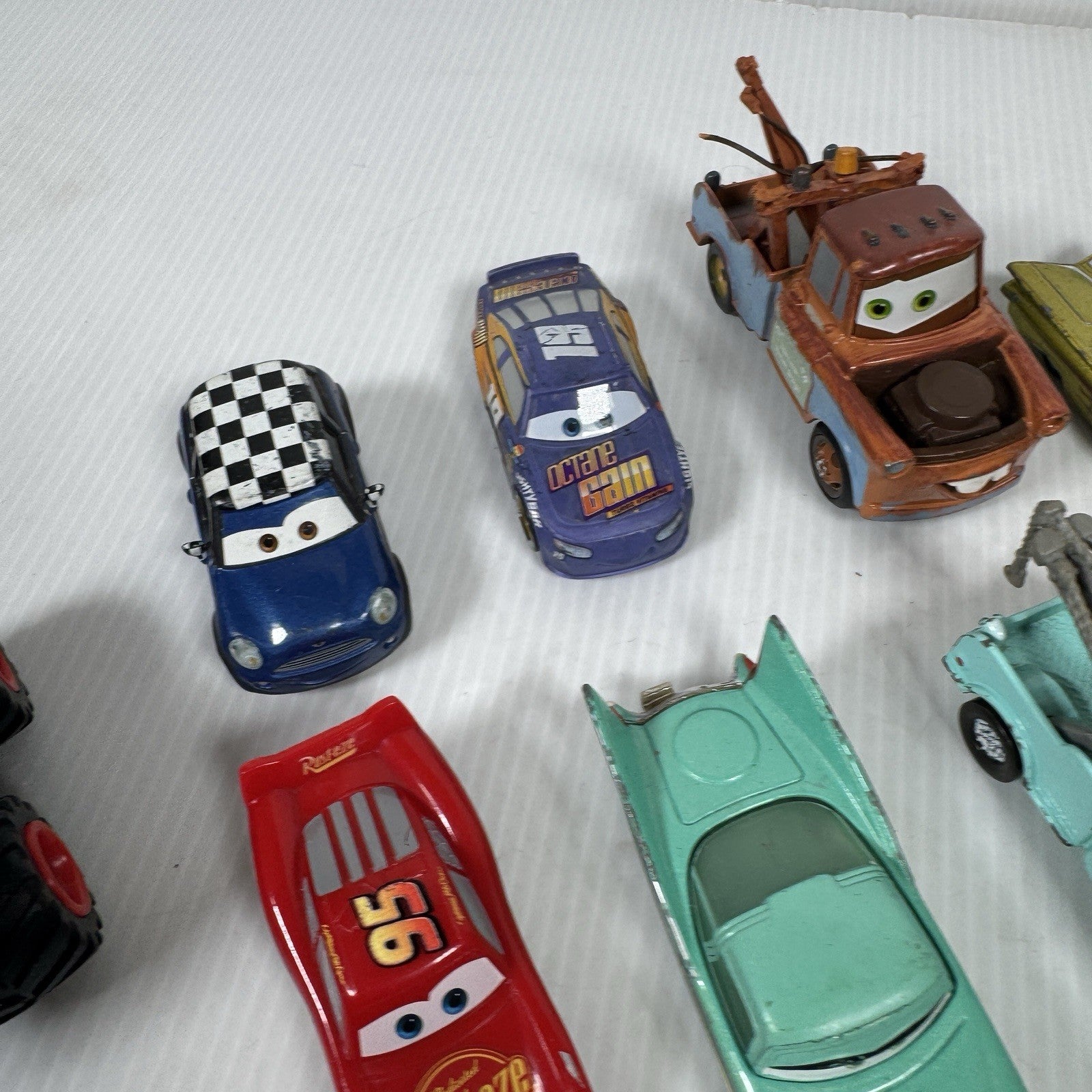 Lot Of Disney Pixar Cars Diecast & Plastic Toys Mater, Lightning McQueen & More