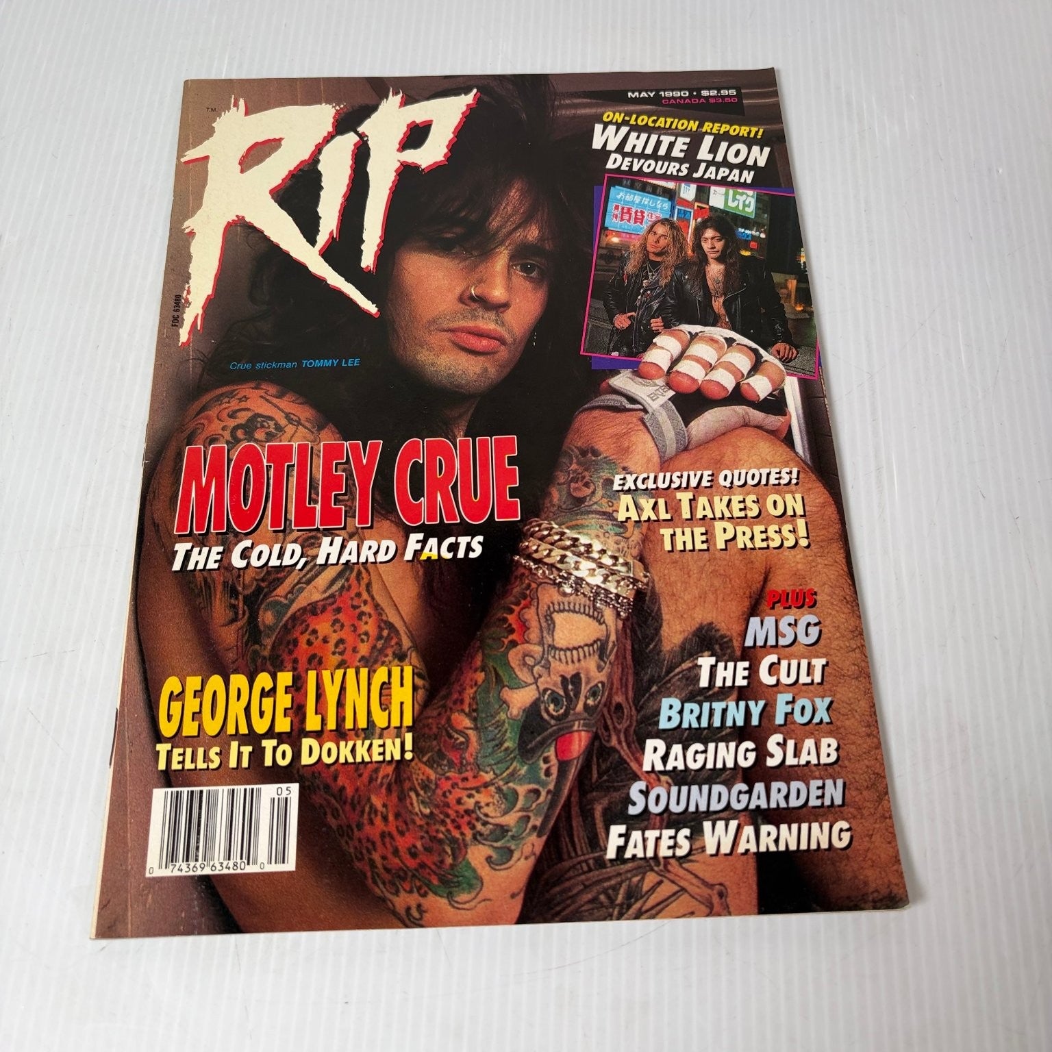 RIP Magazine May 1990 Motley Crue Tommy Lee Axl Rose Soundgarden Heavy Metal