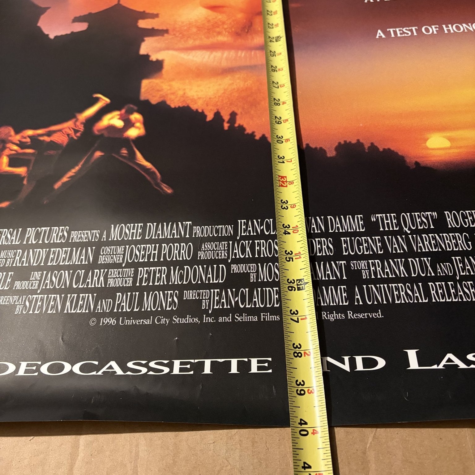 The Quest 1996 One-Sheet Movie Poster Universal Van Damme
