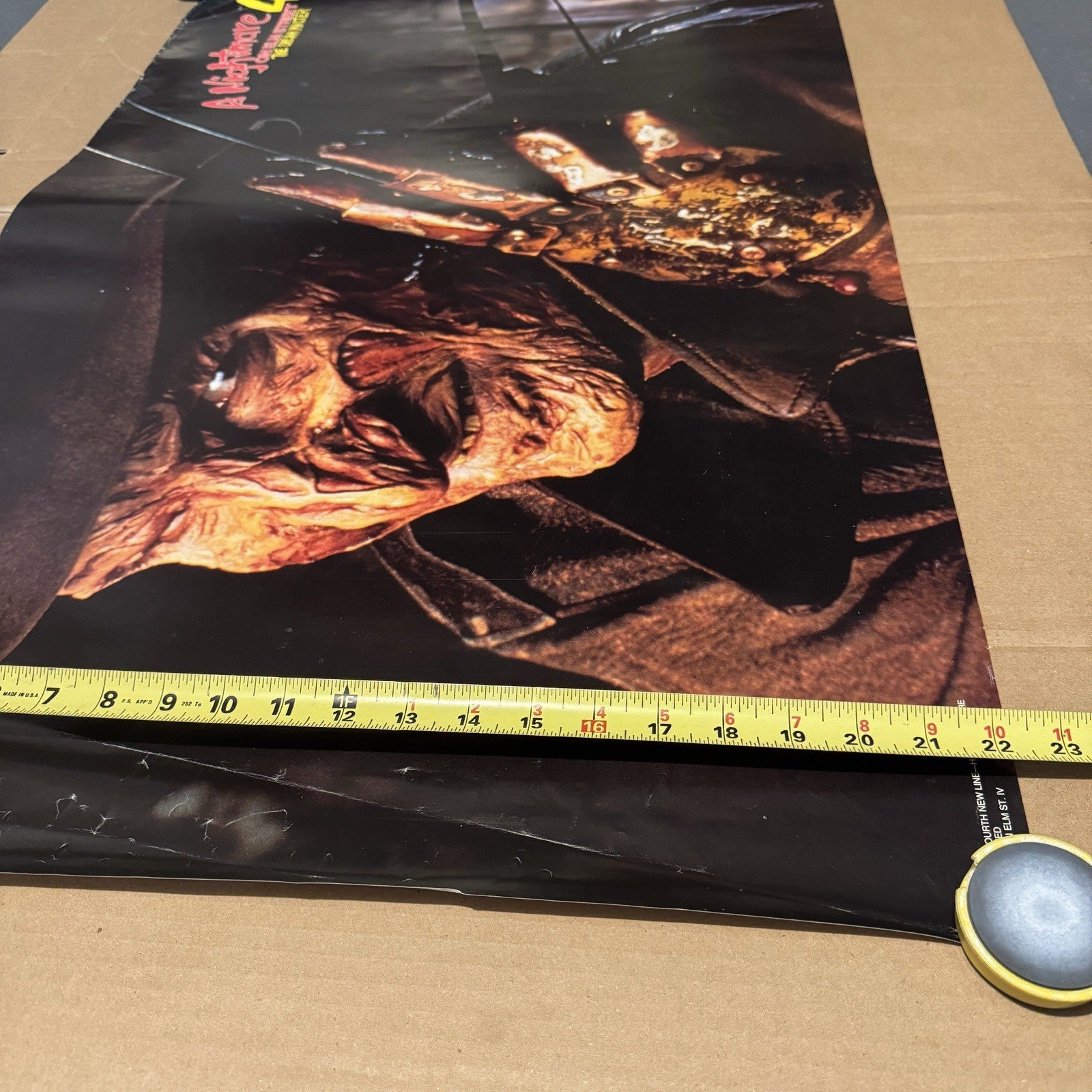 Vintage 1980s Nightmare On Elm Street 4 Dream Master Poster 34X22 Freddy Krueger
