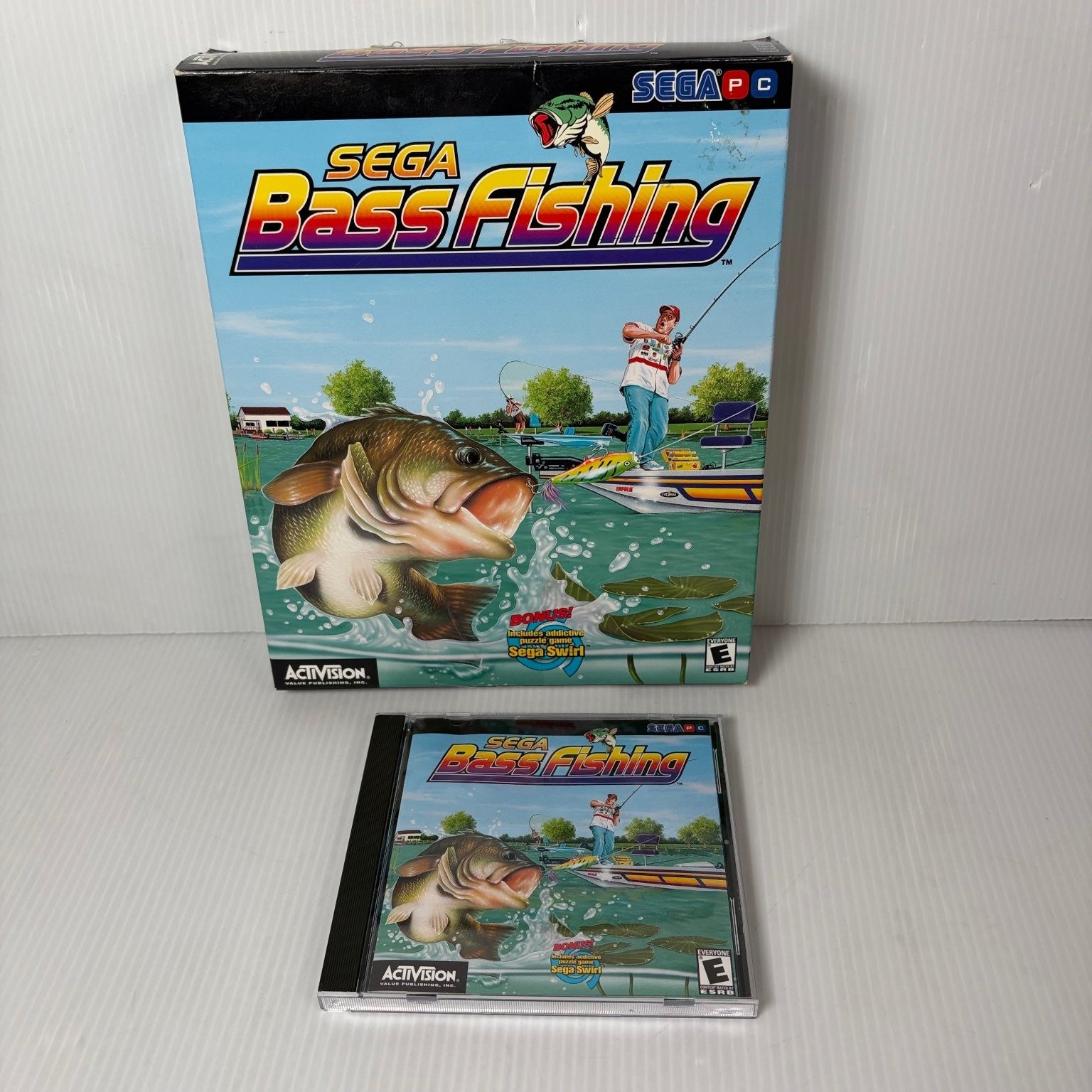 Sega Bass Fishing Big Box PC Video Game Fishing Simulation Complete RARE