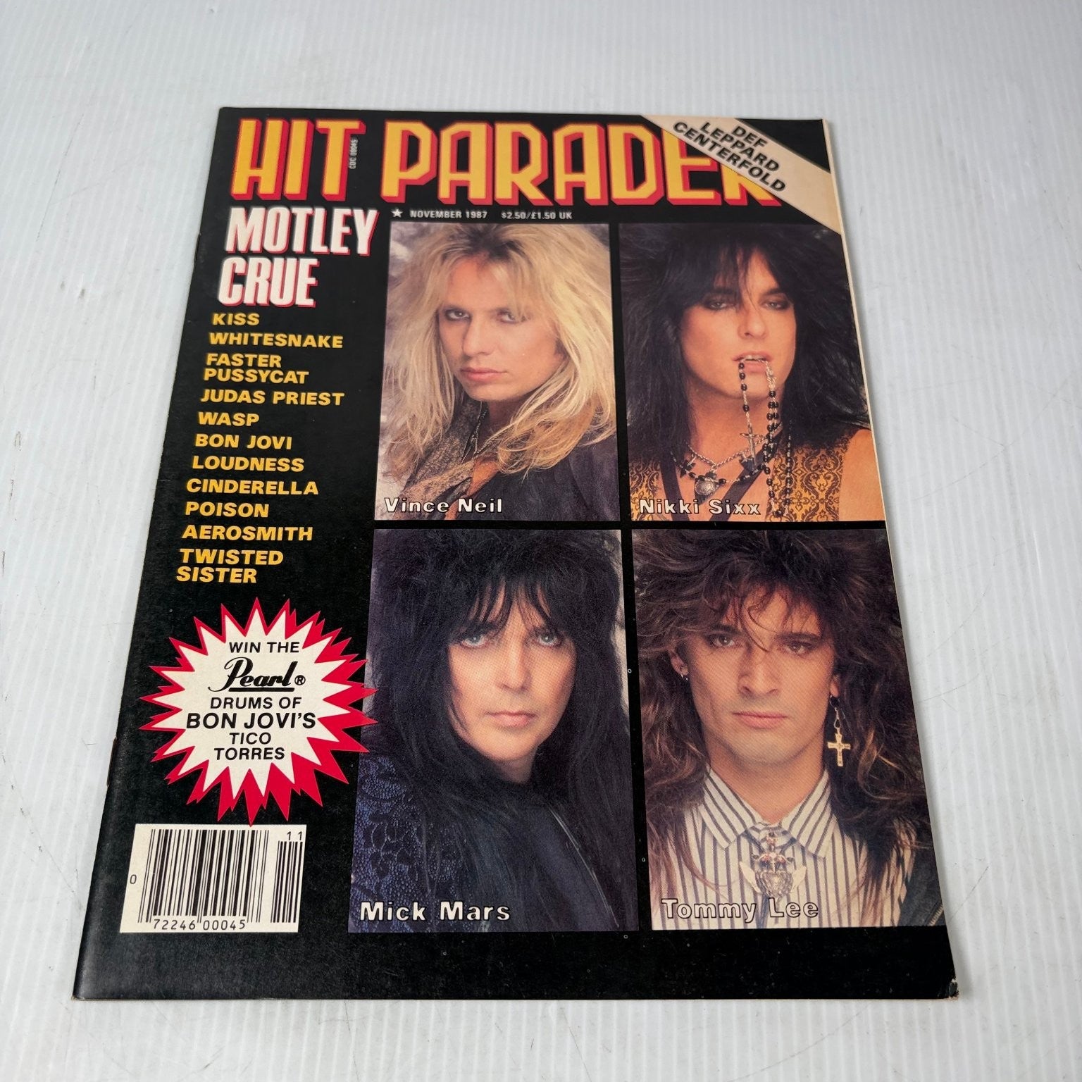Hit Parader November 1987 Motley Crue Magazine Def Leppard Centerfold Music